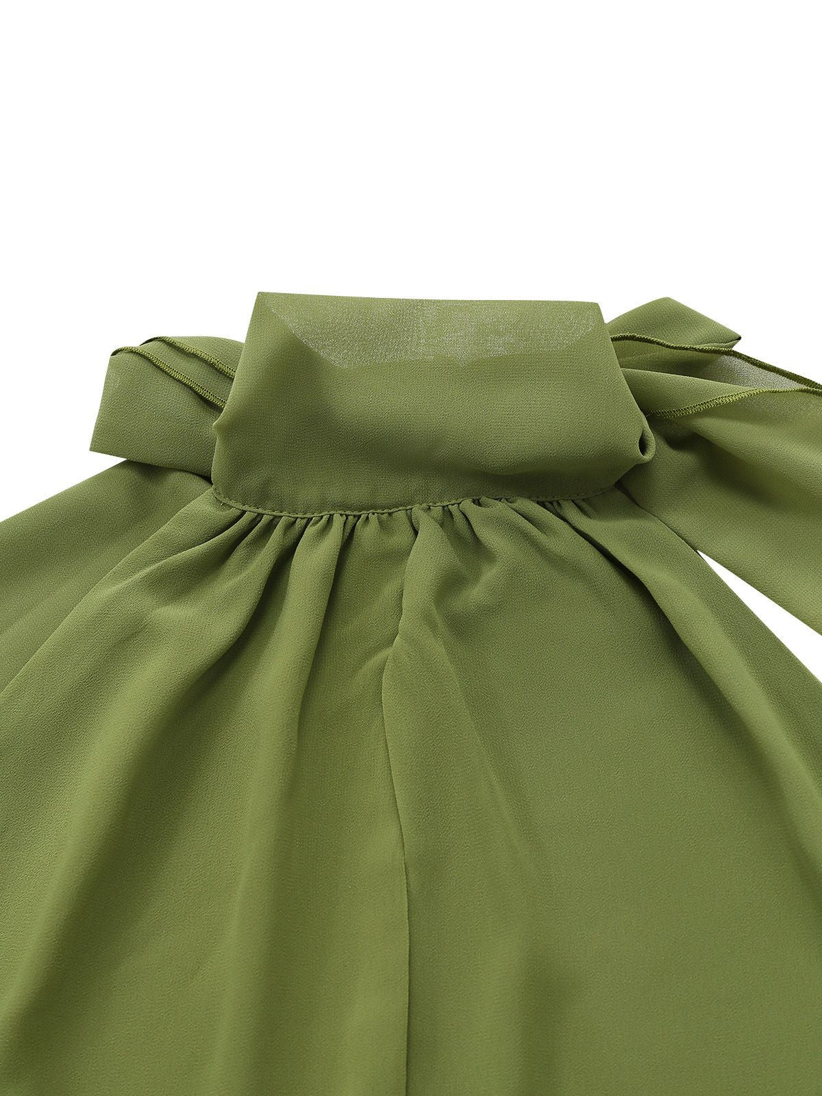 Green 1930s Halter Mesh Backless Chiffon Midi Dress - Image 5