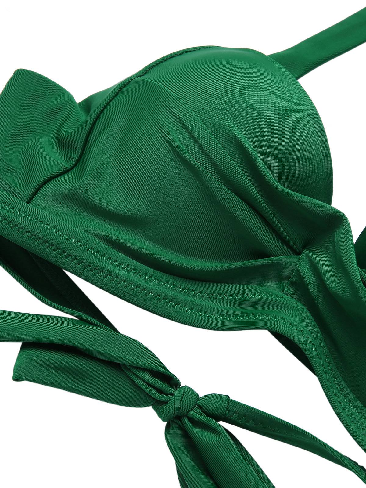 Green 1930s Halter Tropical Plants Swimsuit - Image 4
