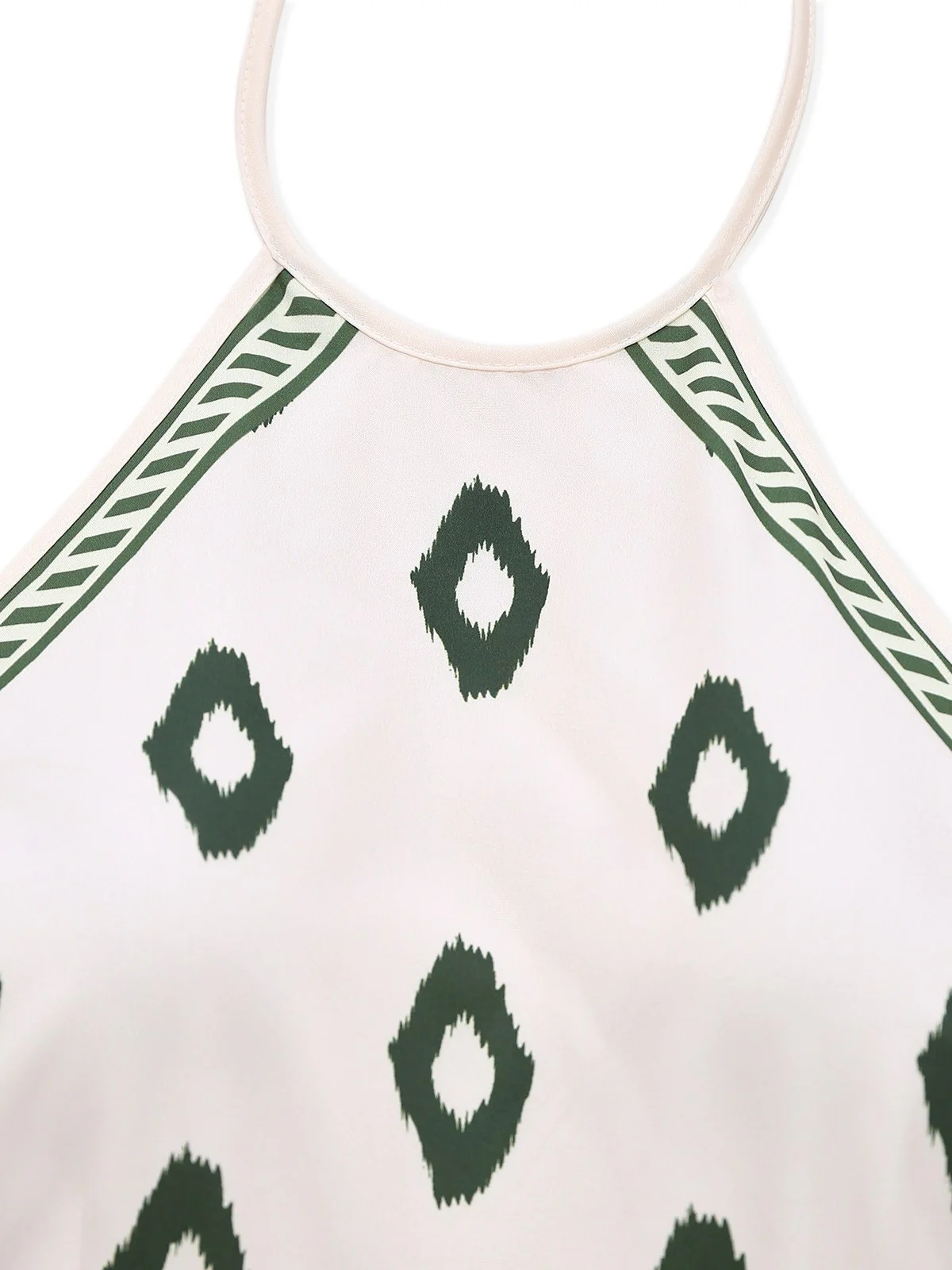 Green 1930s Palm Trees Halter Jumpsuit - Image 3