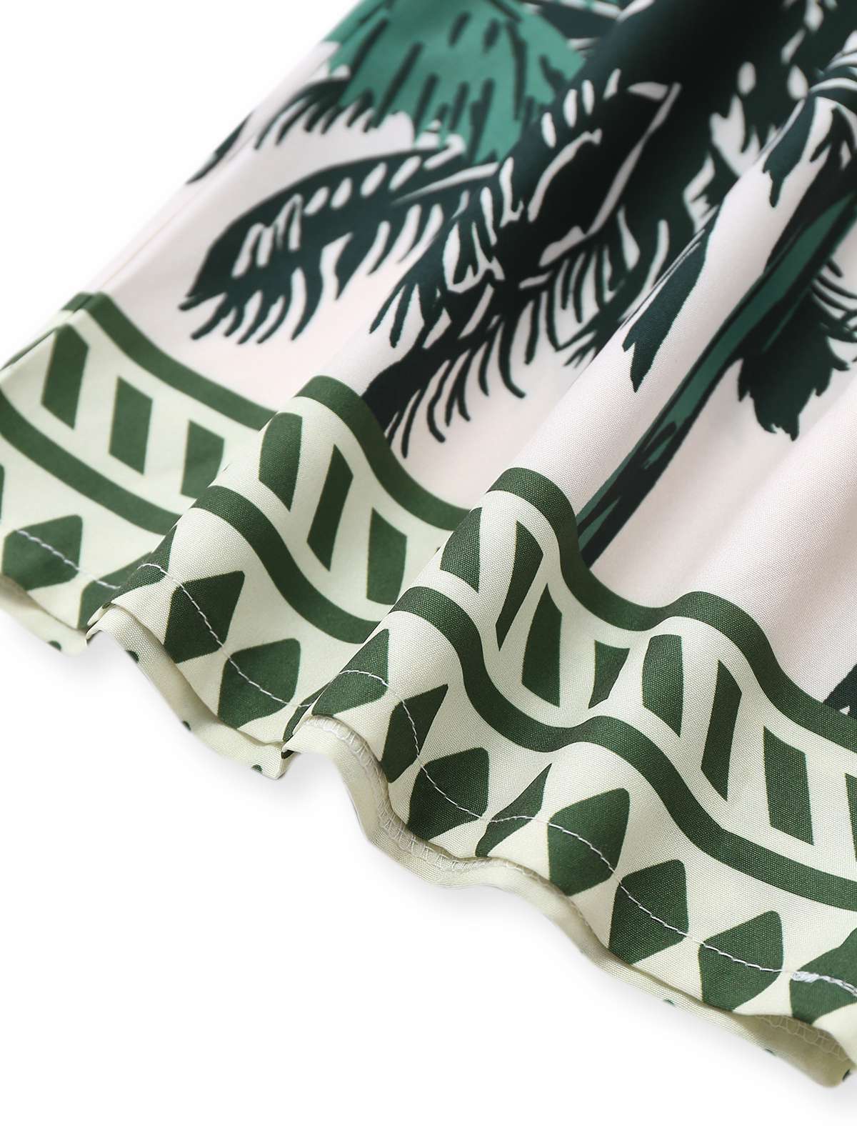 Green 1930s Palm Trees Halter Jumpsuit - Image 4