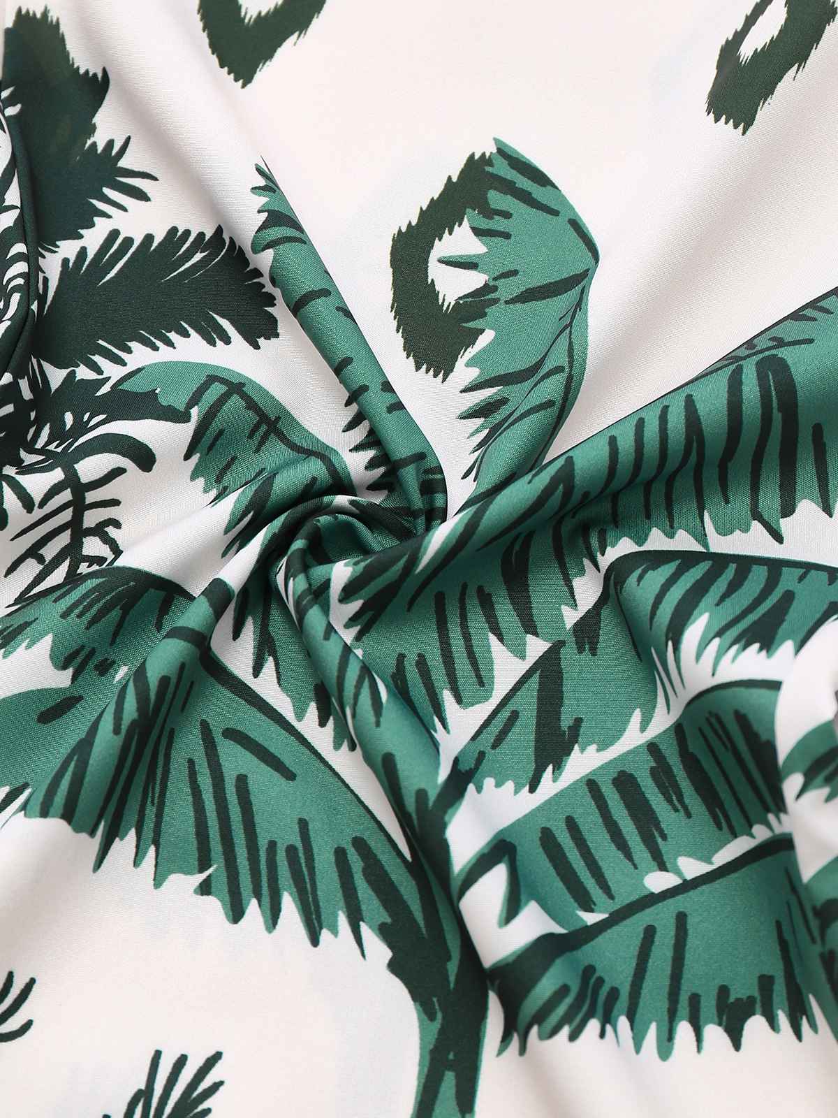 Green 1930s Palm Trees Halter Jumpsuit - Image 5