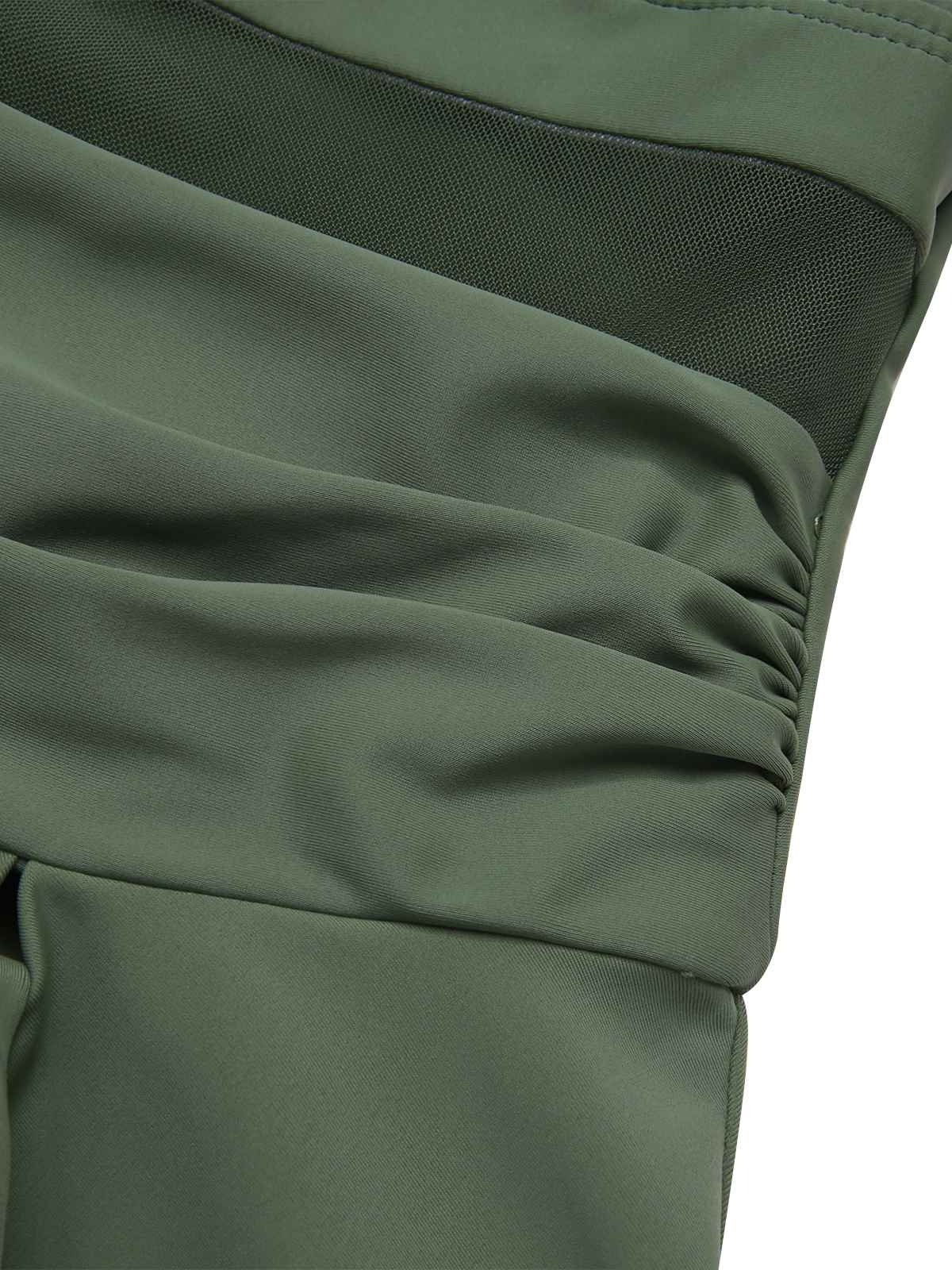 Green 1930s Solid Bow Straps Swim Dress - Image 4