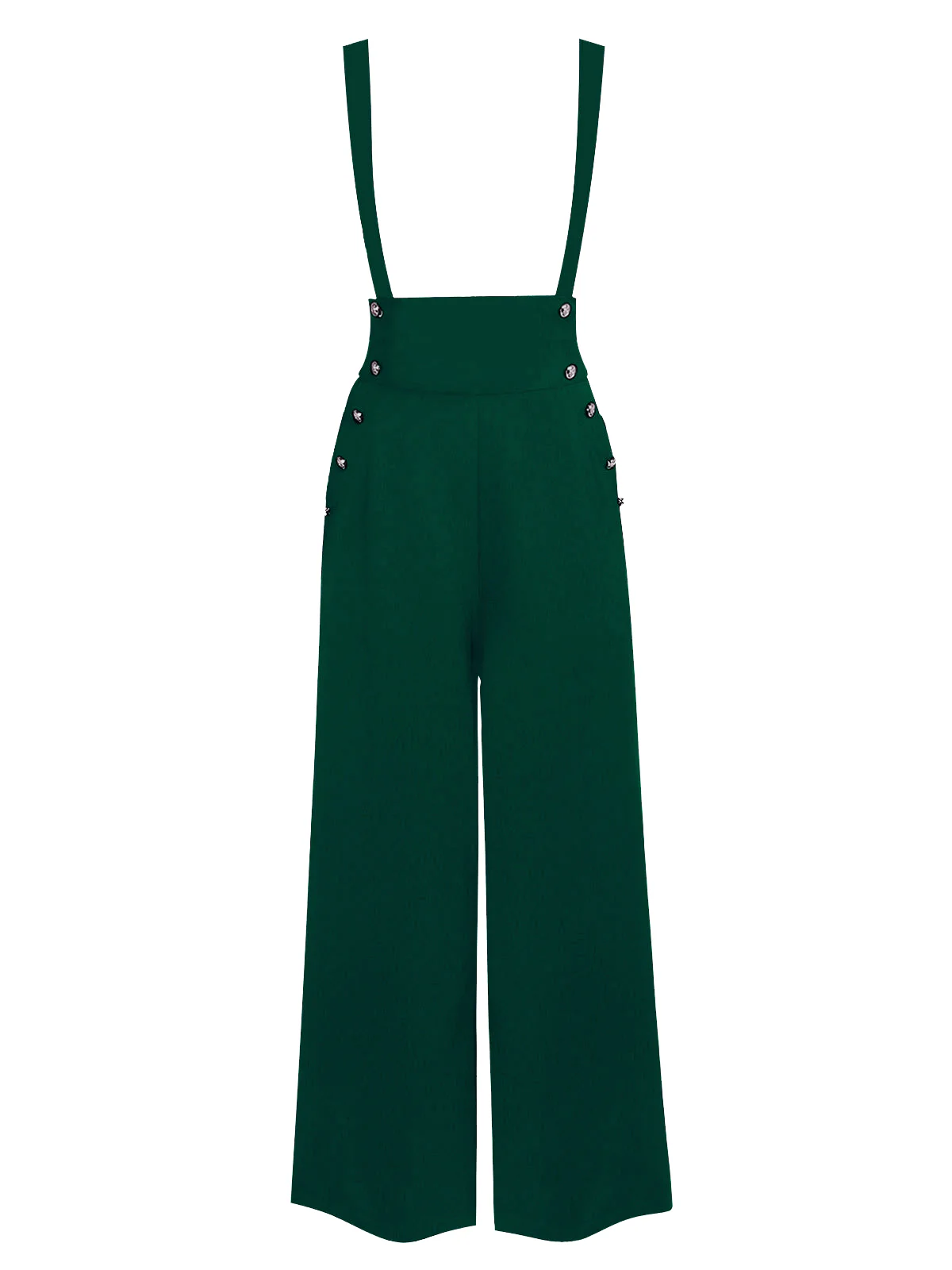 [Pre-Sale] Black 1930s Solid Suspender Pants - Image 9