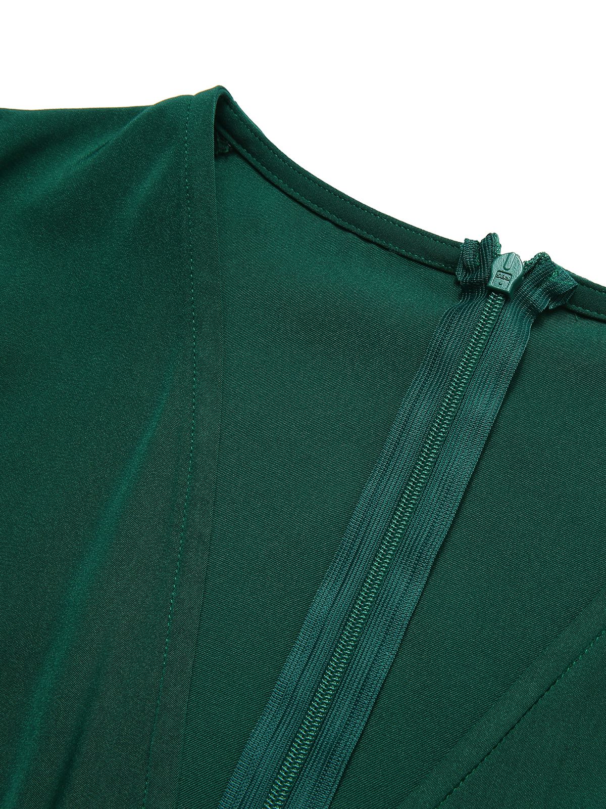 Green 1930s Solid V-Neck Jumpsuit - Image 5