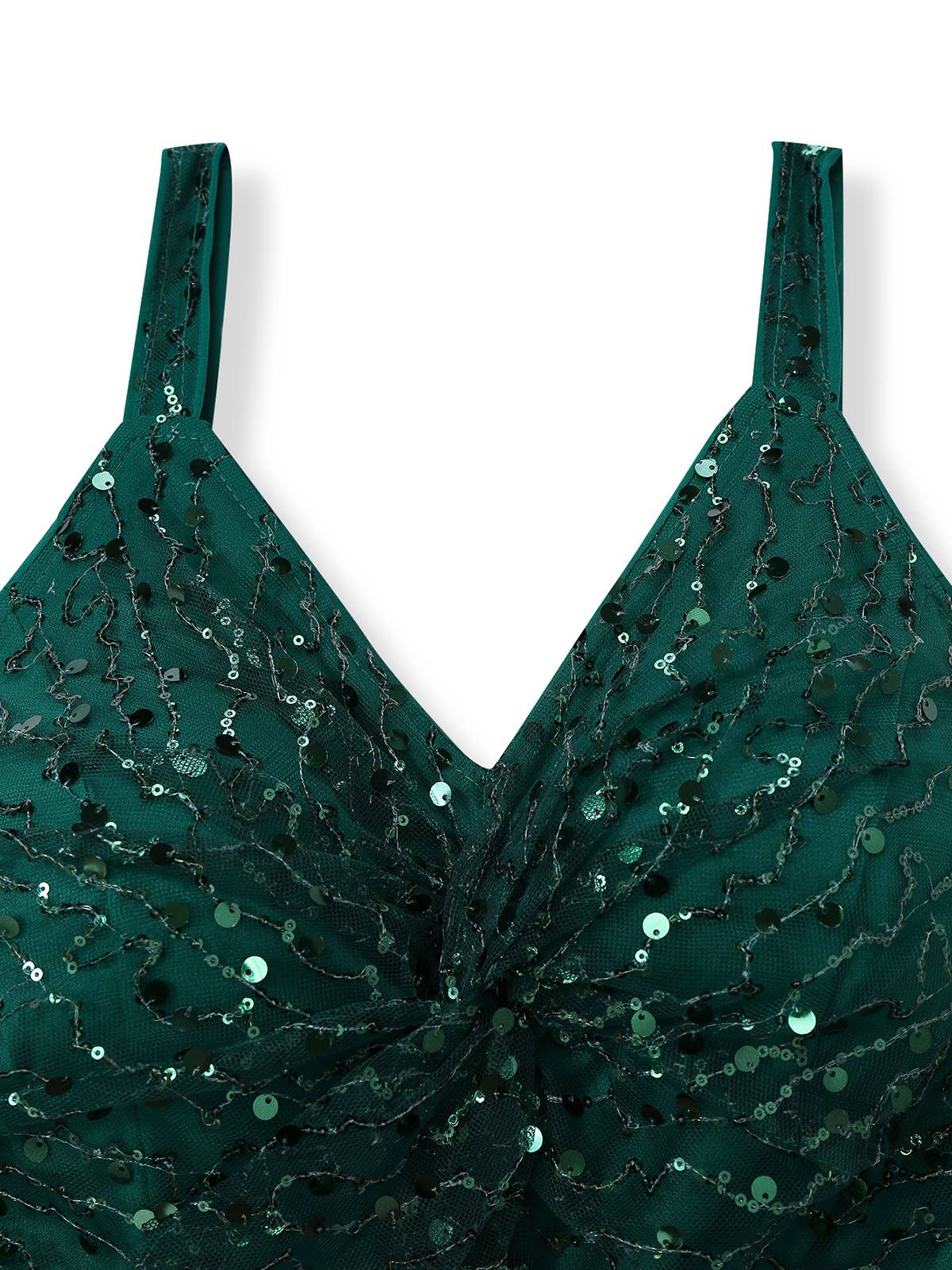Green 1930s Twisted Sequin Mesh Dress - Image 4