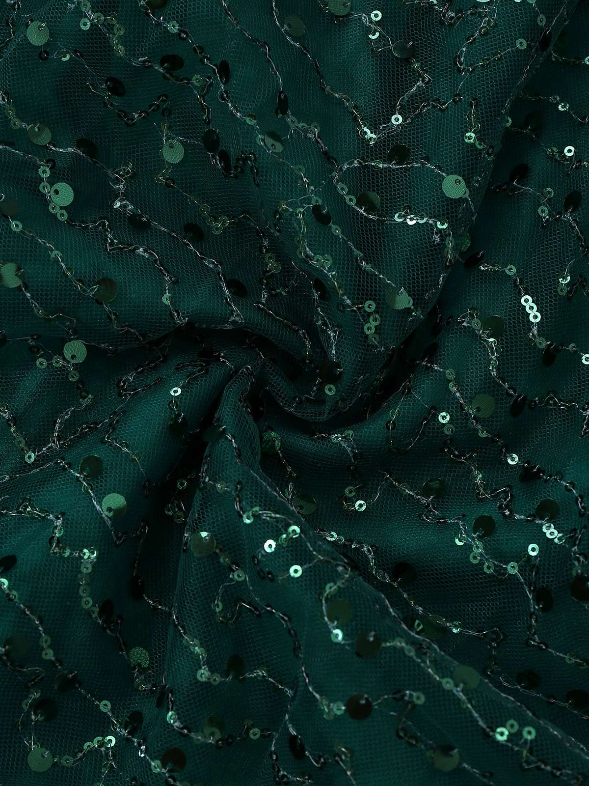 Green 1930s Twisted Sequin Mesh Dress - Image 6