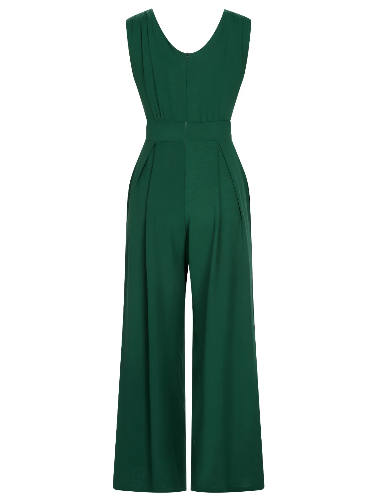 Green 1930s V-Neck Sleeveless Jumpsuit - Image 3