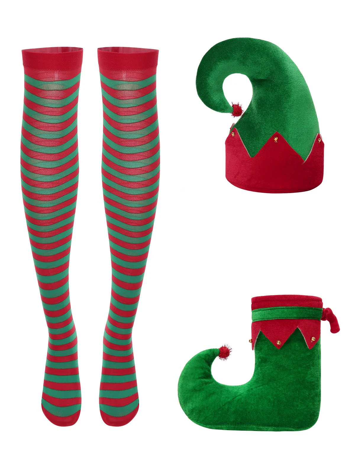Green 1940s Christmas Elf Dress Set - Image 4