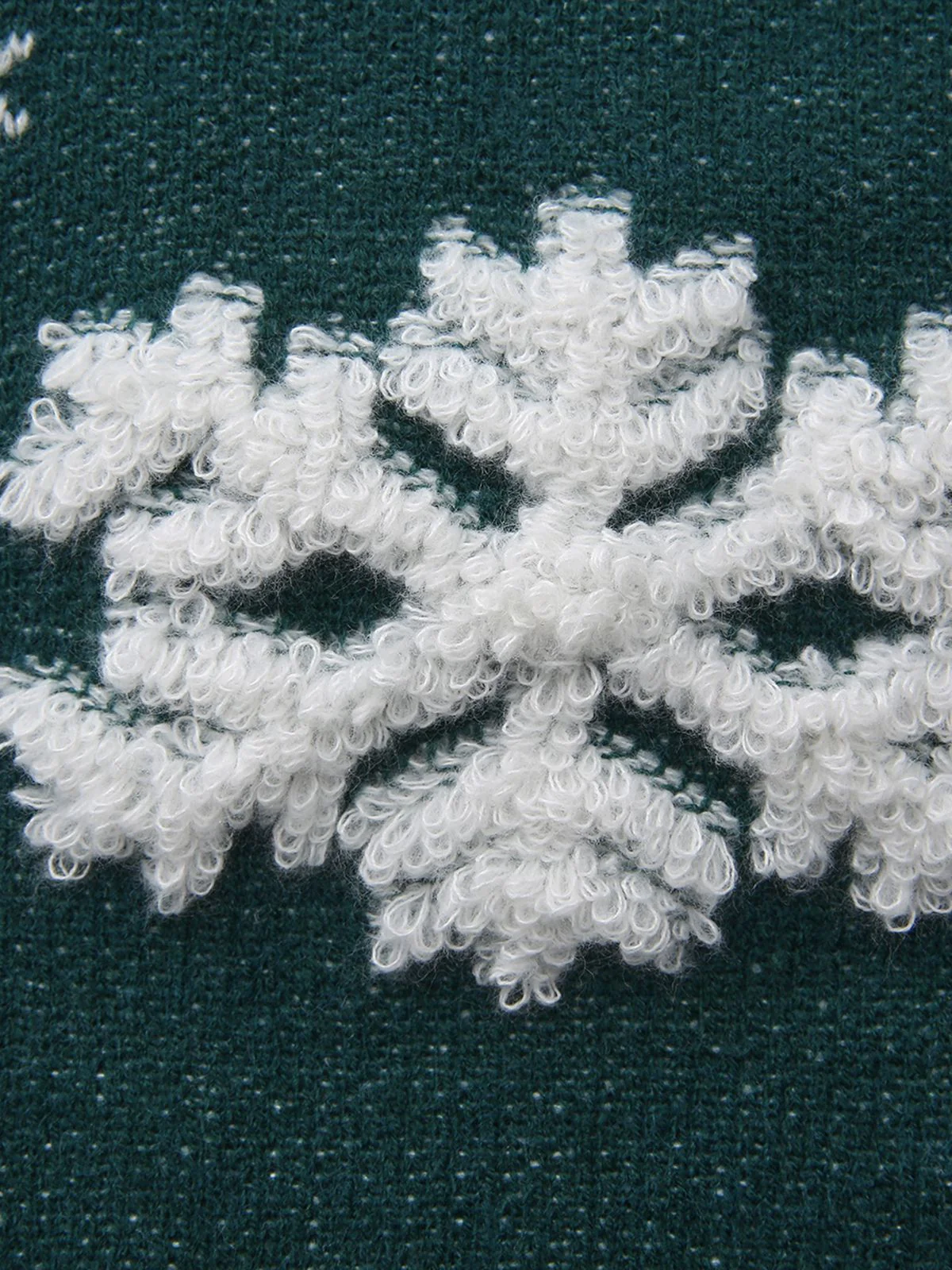 1940s Christmas Fleece-Snowflake Turtleneck Sweater - Image 4