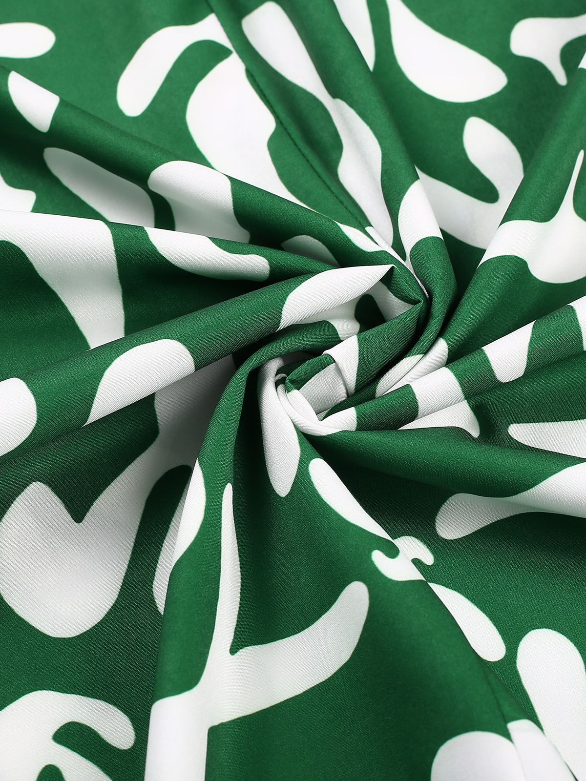 Green 1940s Colorblock Cap Dress - Image 4