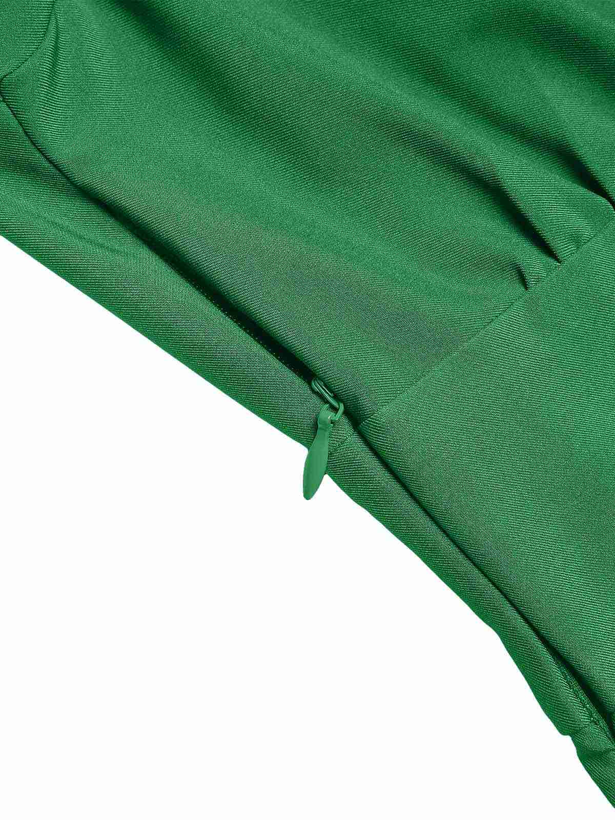 Green 1940s Contrast Shirt Collar Dress - Image 6