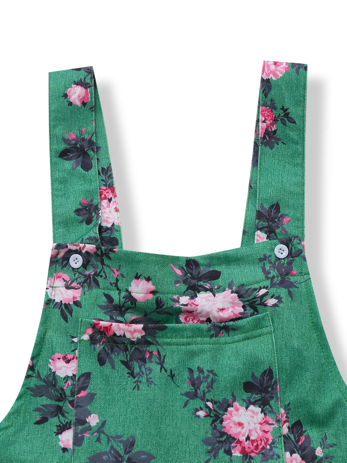 Green 1940s Floral Print Wide-Legged Jumpsuit - Image 4