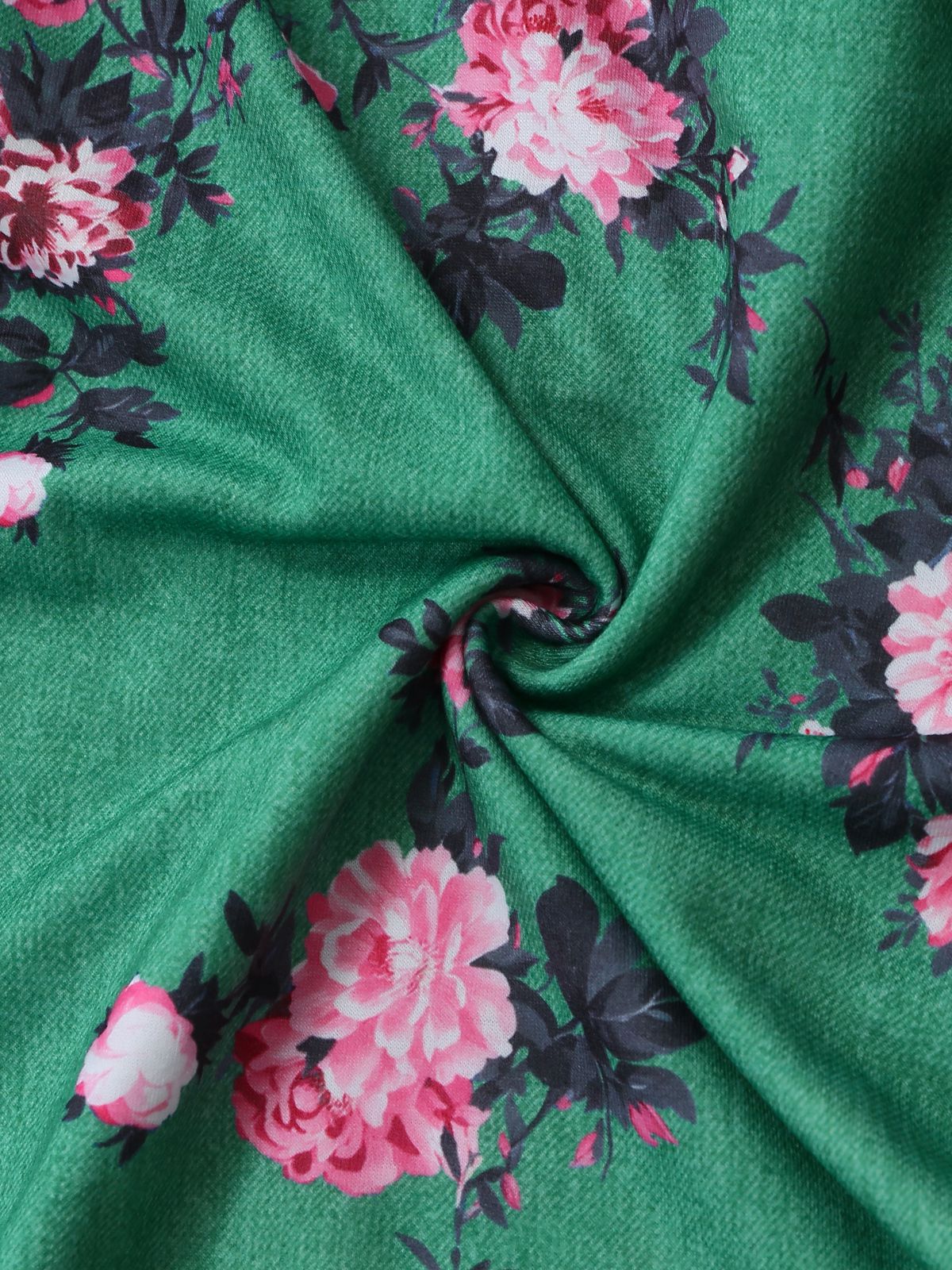Green 1940s Floral Print Wide-Legged Jumpsuit - Image 6