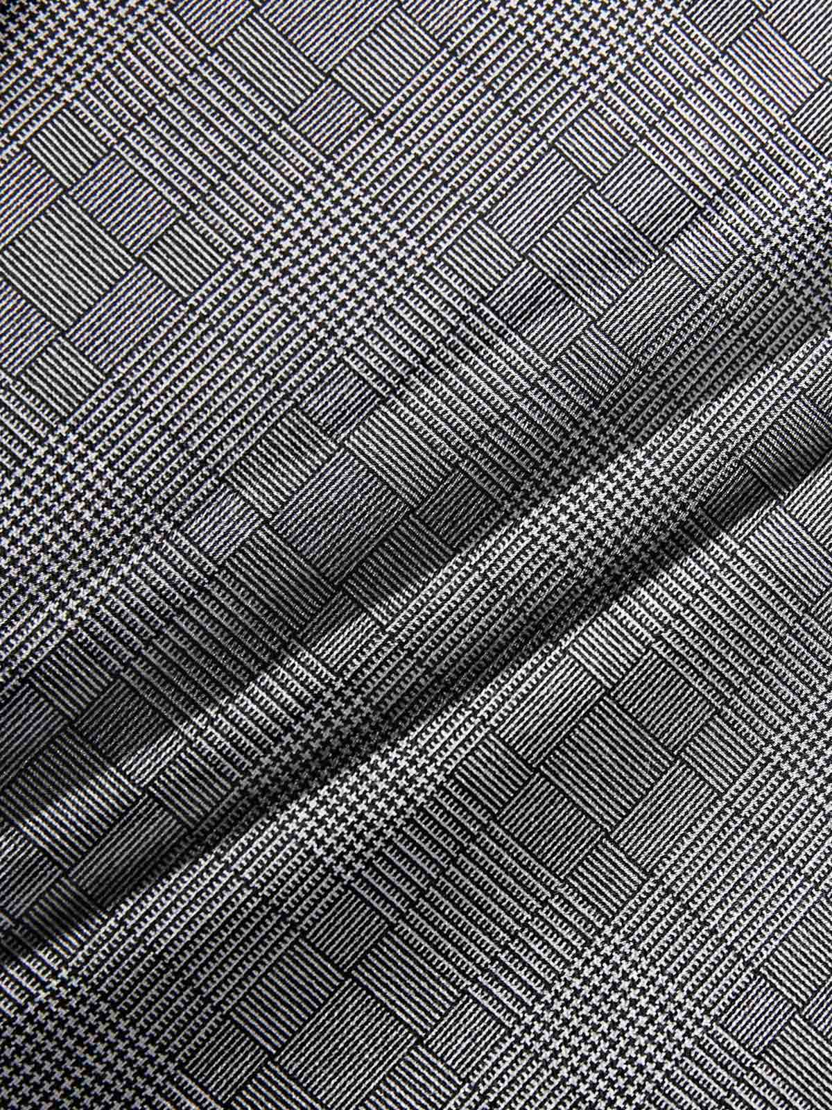 Gray 1940s Glen Plaid Buttoned Overall Pants - Image 7