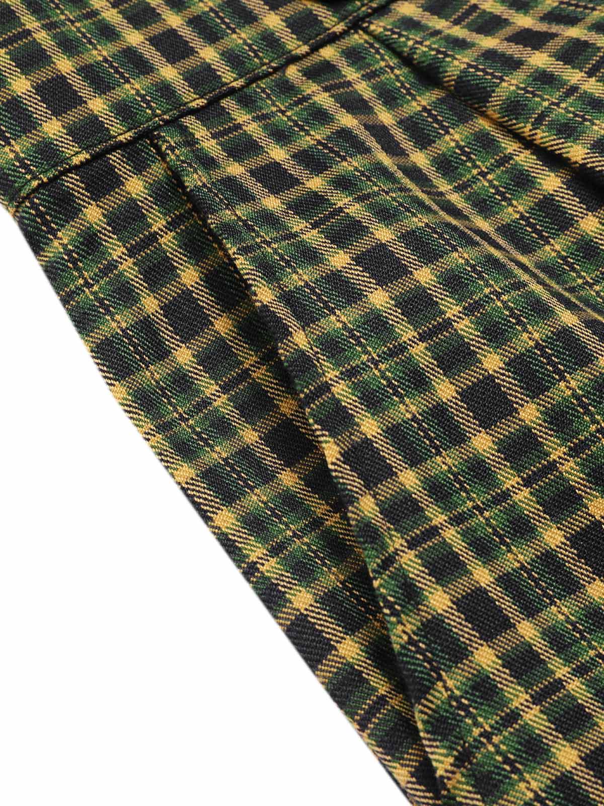 Gray 1940s Glen Plaid Buttoned Overall Pants - Image 13