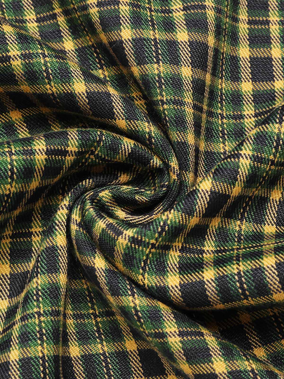 Gray 1940s Glen Plaid Buttoned Overall Pants - Image 14