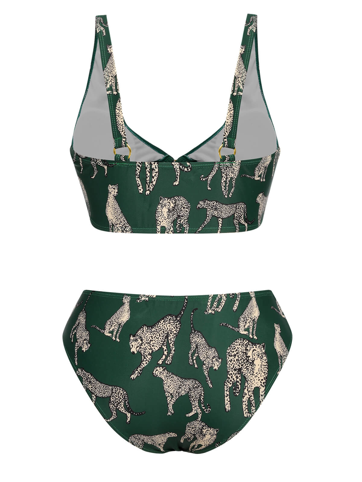 Green 1940s Leopard Halter Split Swimsuit - Image 4