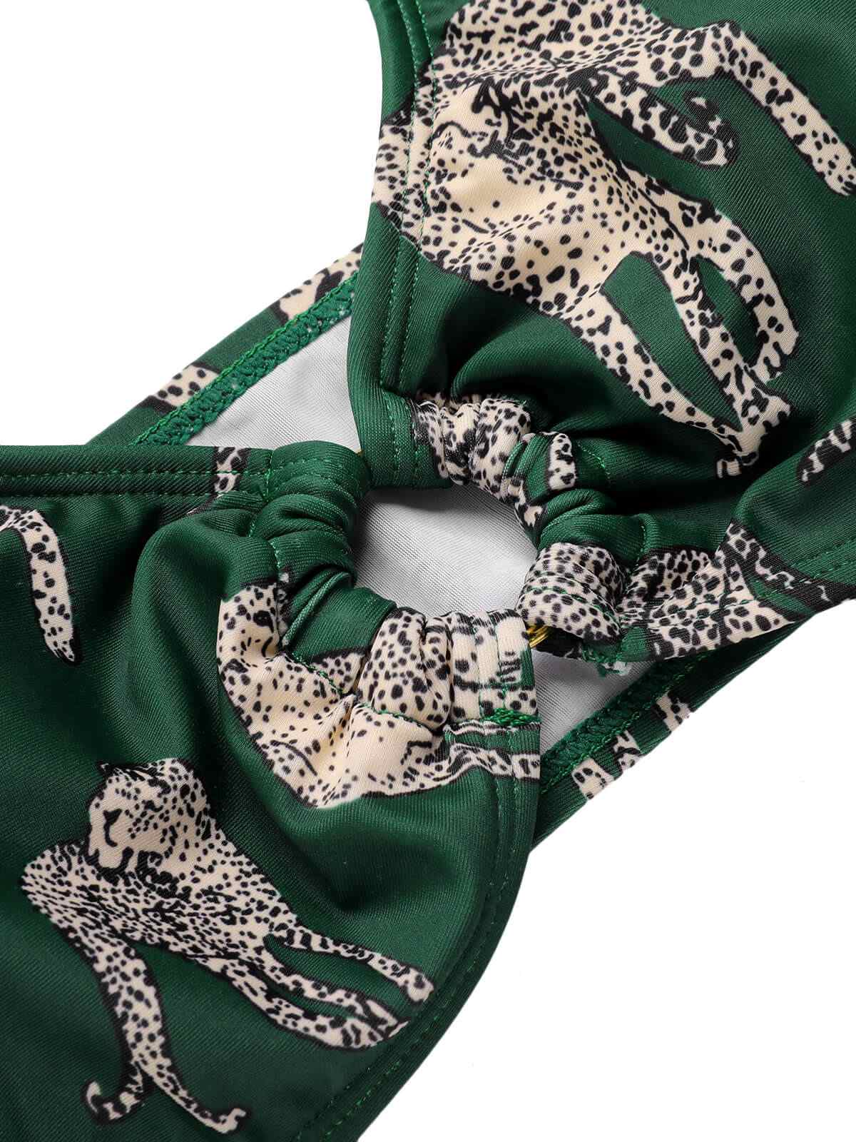 Green 1940s Leopard Halter Split Swimsuit - Image 6