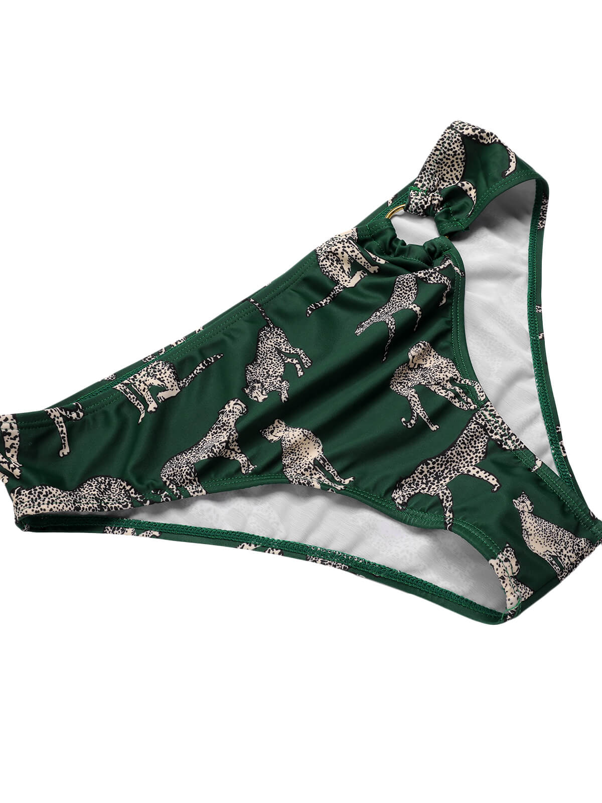 Green 1940s Leopard Halter Split Swimsuit - Image 7