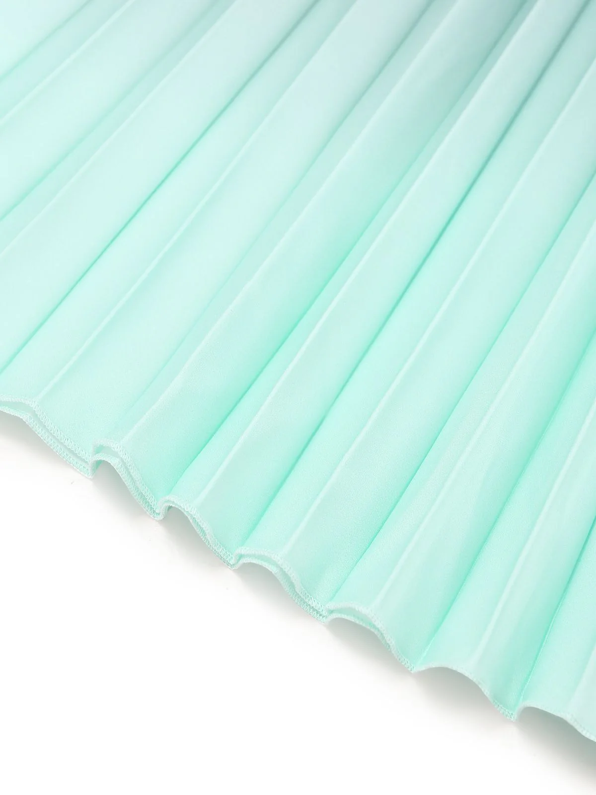 Green 1940s Off-Shoulder Pleated Gradient Dress - Image 7