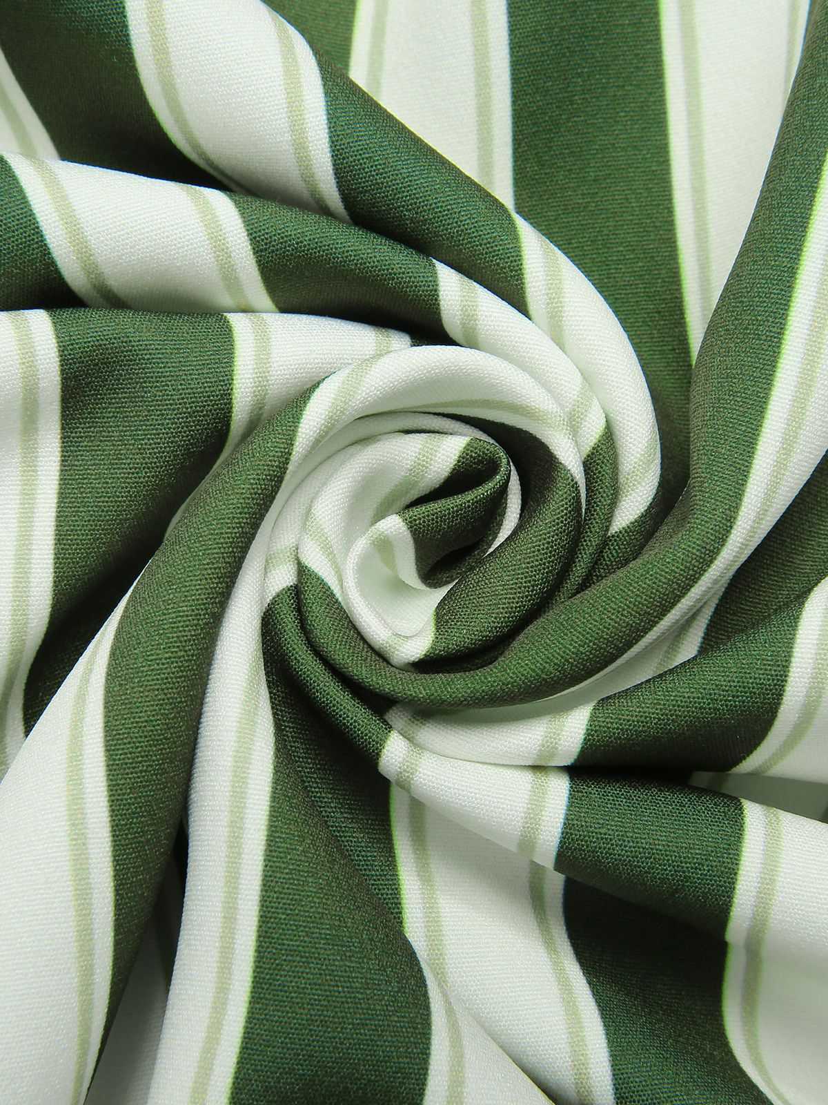 Green 1940s Off-Shoulder Stripes Bow Belted Dress - Image 7