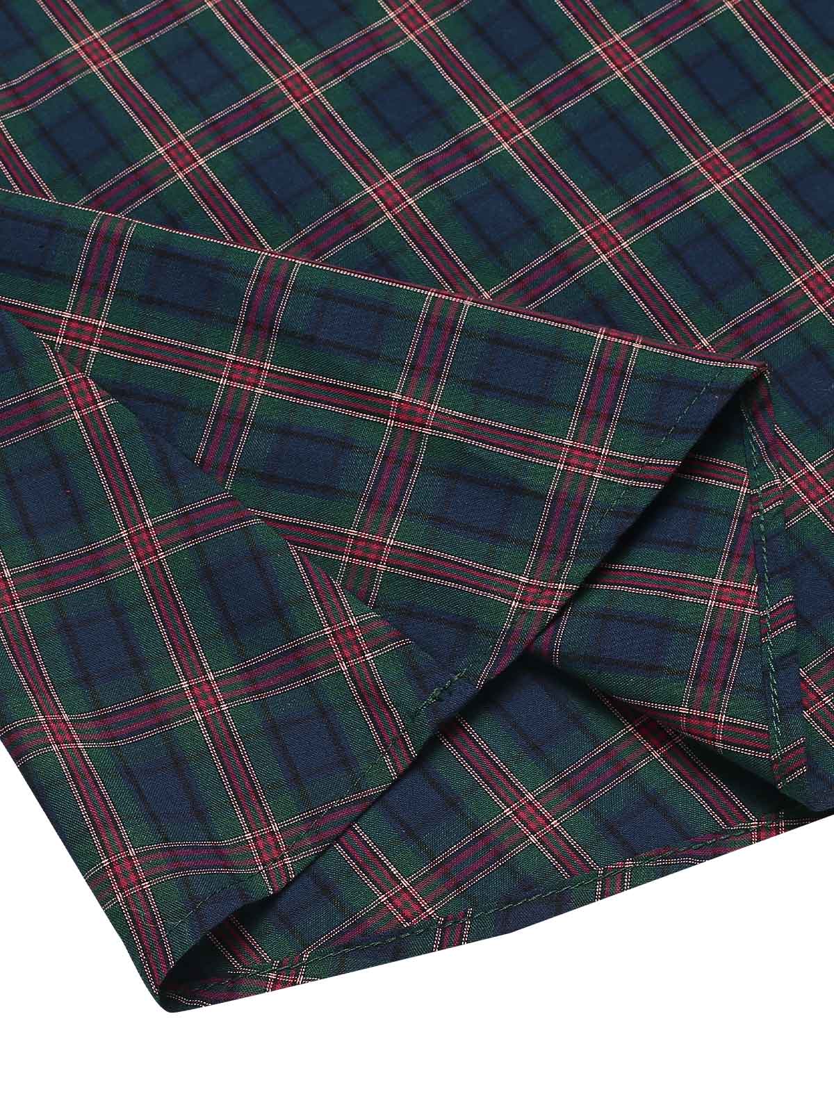 Green 1940s Plaids Patchwork Sleeveless Dress - Image 7