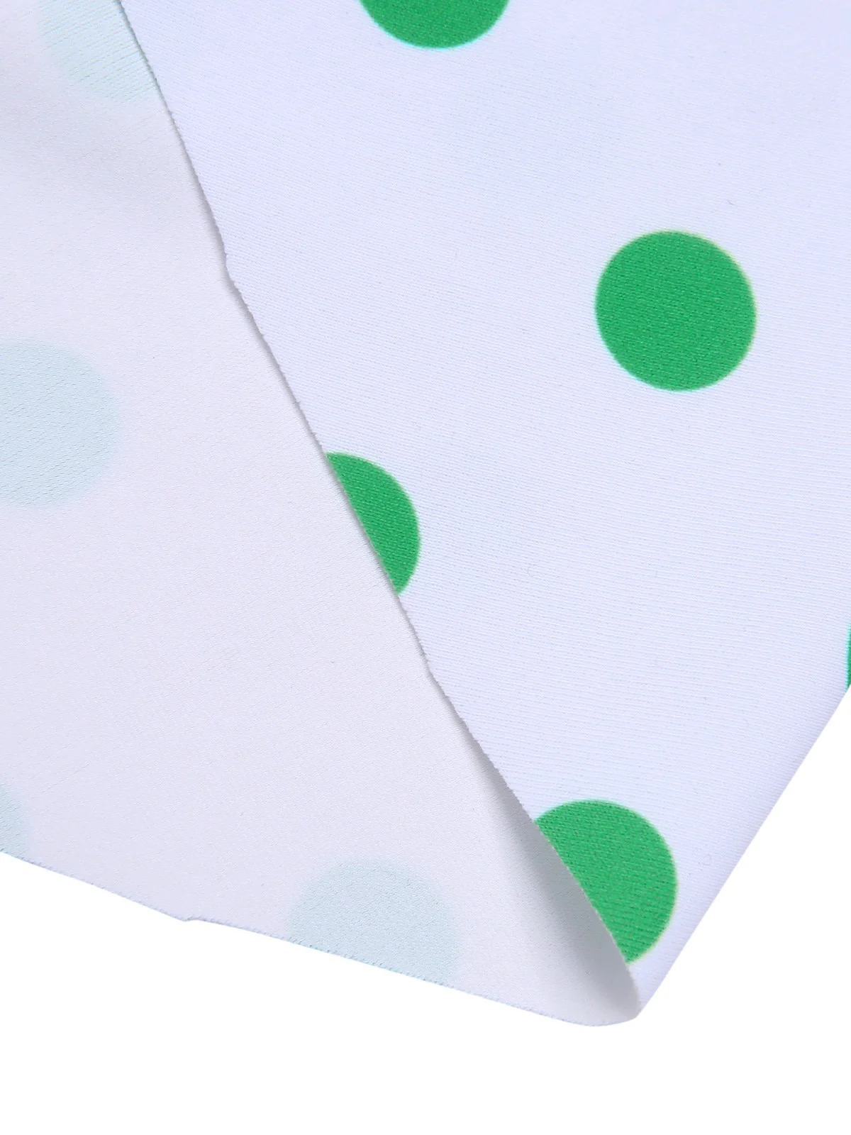 Green 1940s Polka Dots Stripes Halter Swimsuit - Image 7