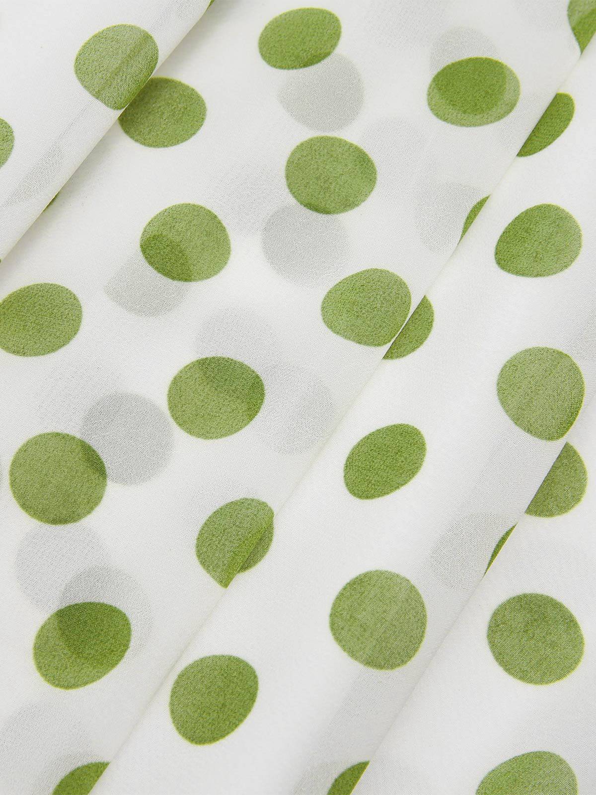 Green 1940s Schiffon Polka Dots Skirt - Image 4
