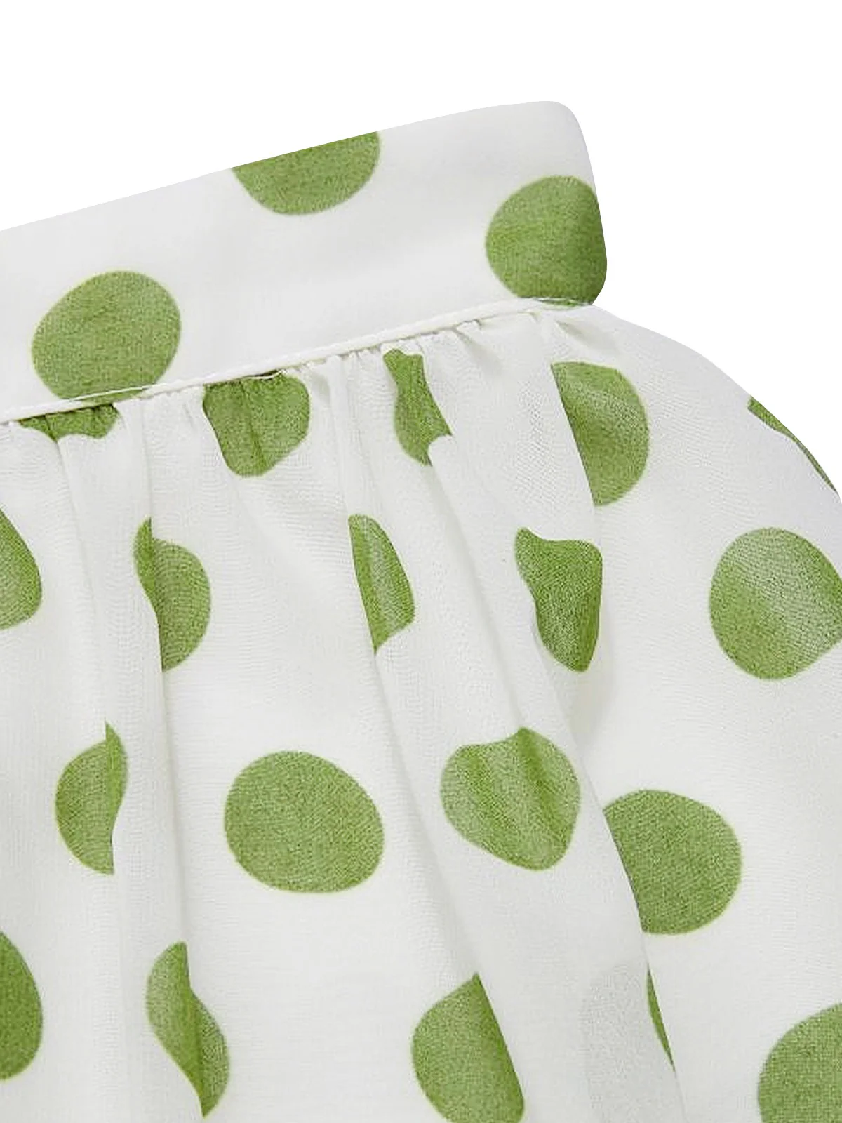 Green 1940s Schiffon Polka Dots Skirt - Image 5