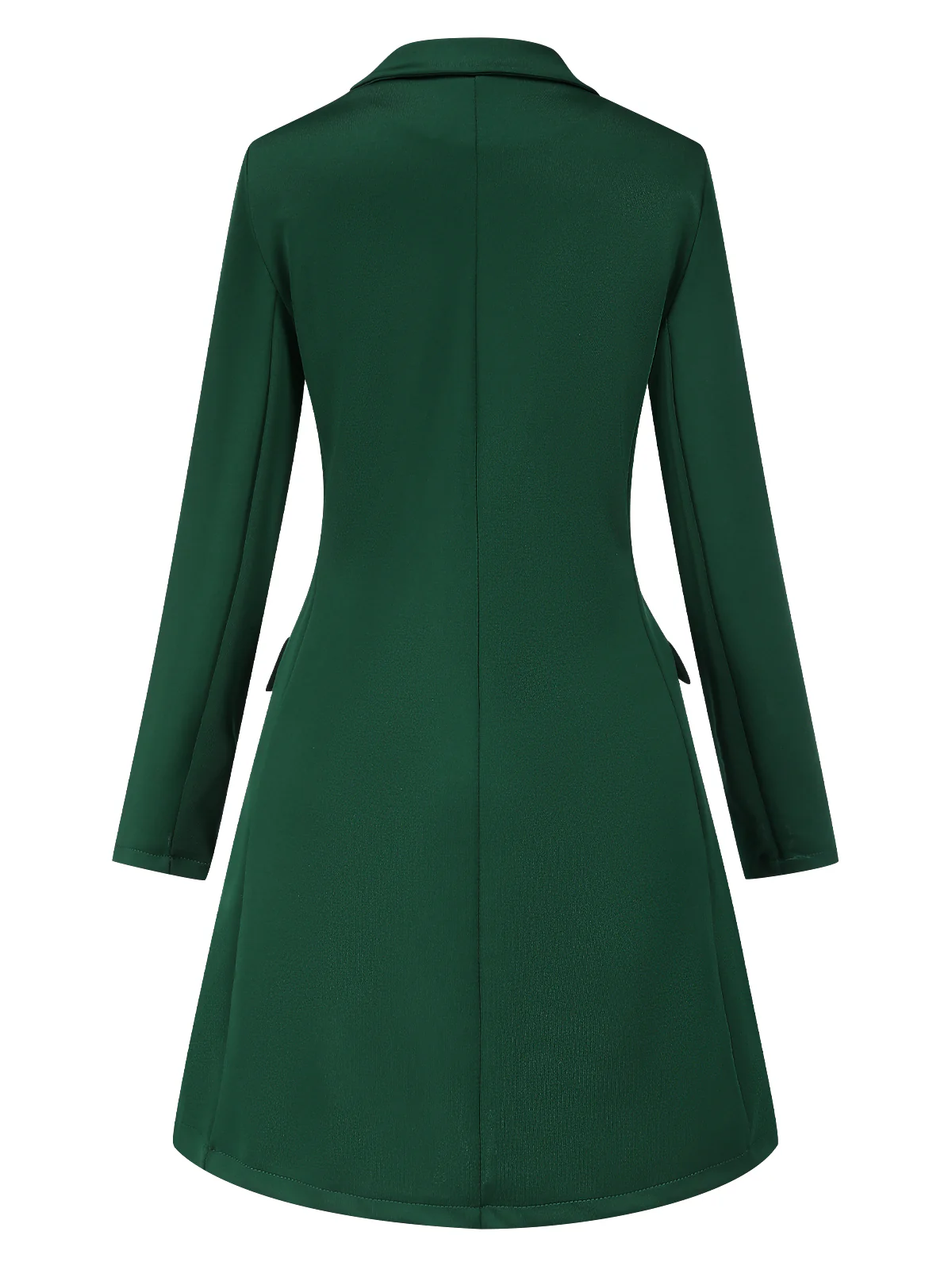 Green 1940s Solid Double-Breasted Coat - Image 3