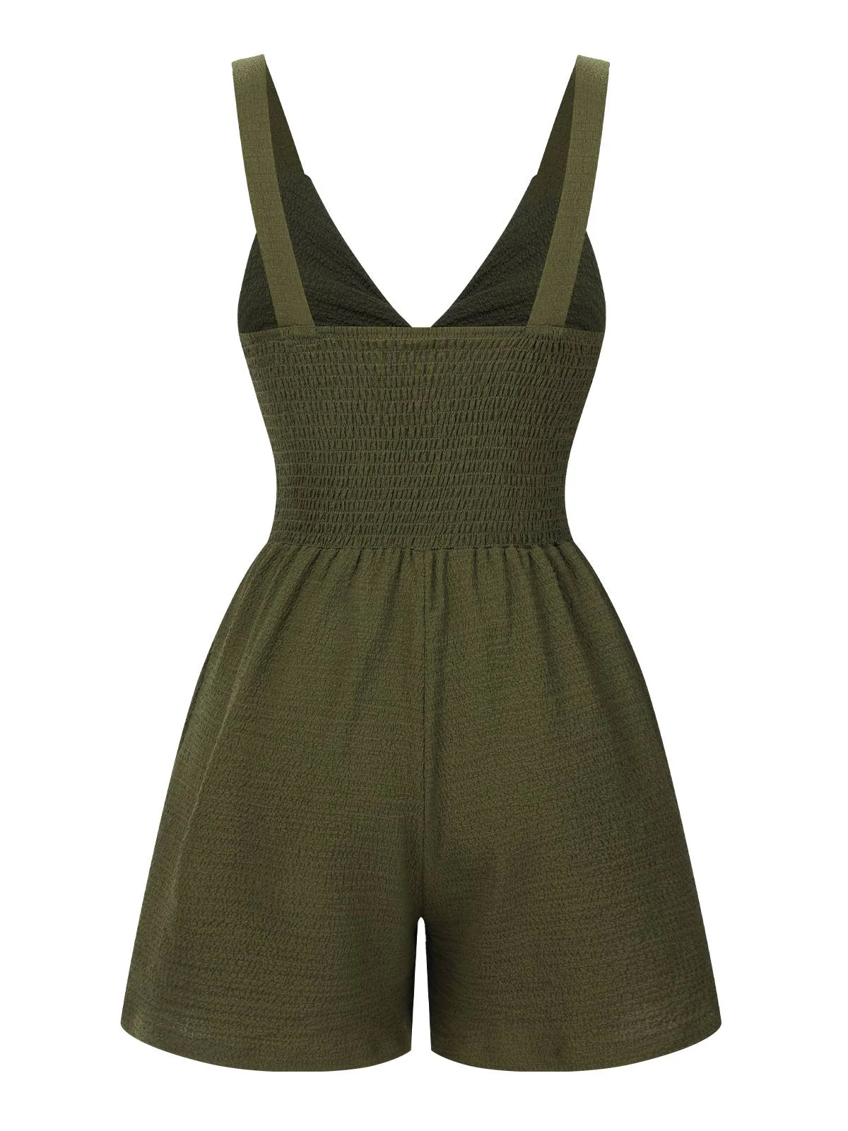 Green 1940s Solid Hollow-Out Twisted Romper - Image 2