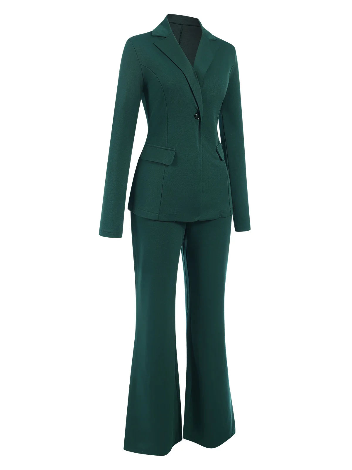 Green 1940s Solid Lapel One Button Suit - Image 2