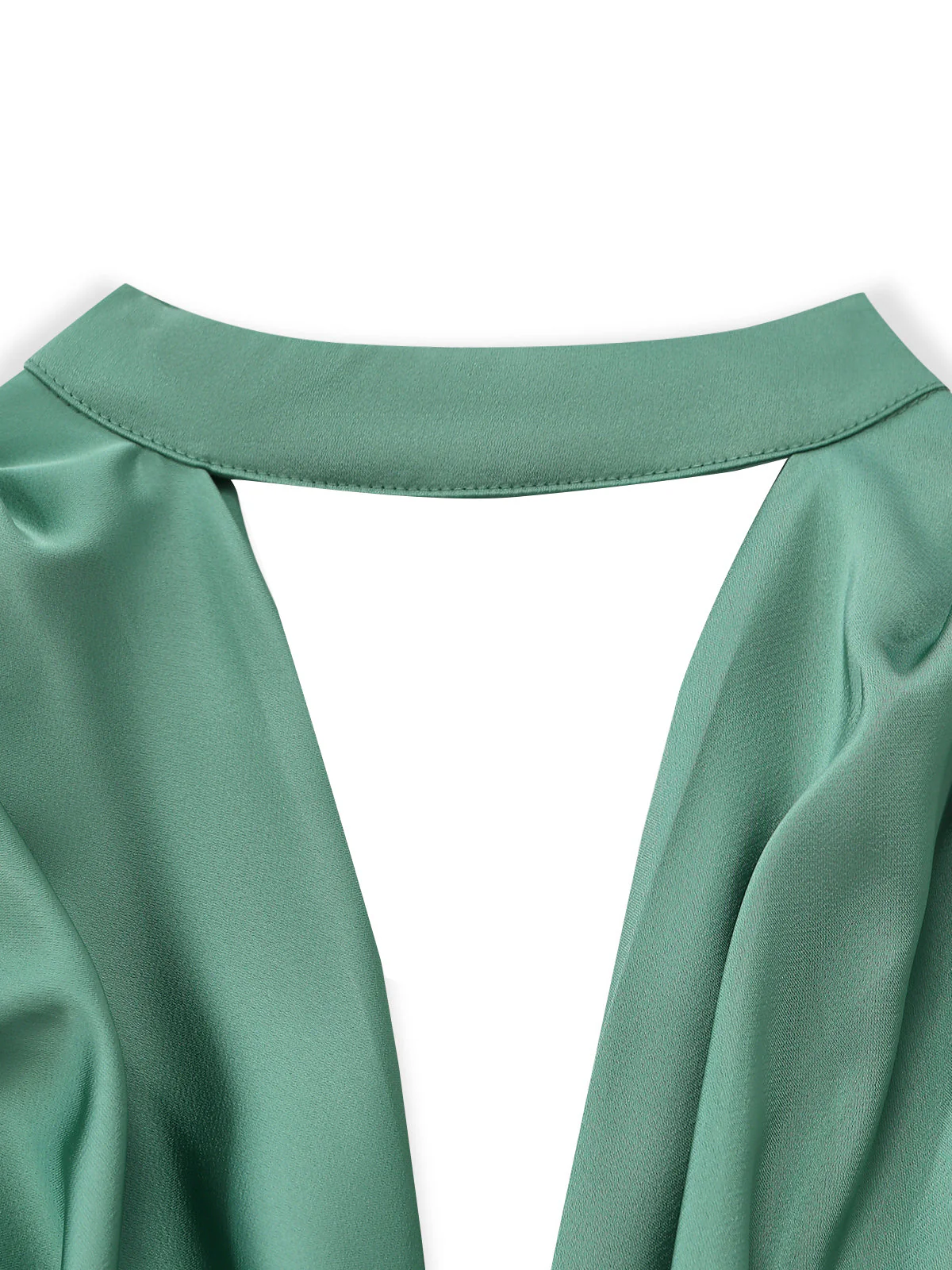 Green 1940s Solid Mock Jumpsuit - Image 7