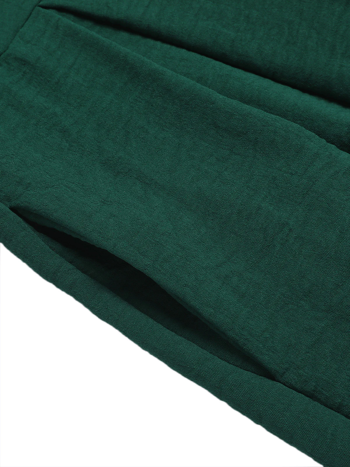 Green 1940s Solid V-Neck Wide-Leg Jumpsuit - Image 5