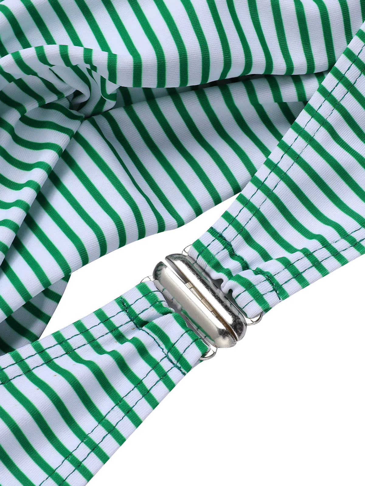 Green 1940s Striped Halter Swimsuit Set - Image 7