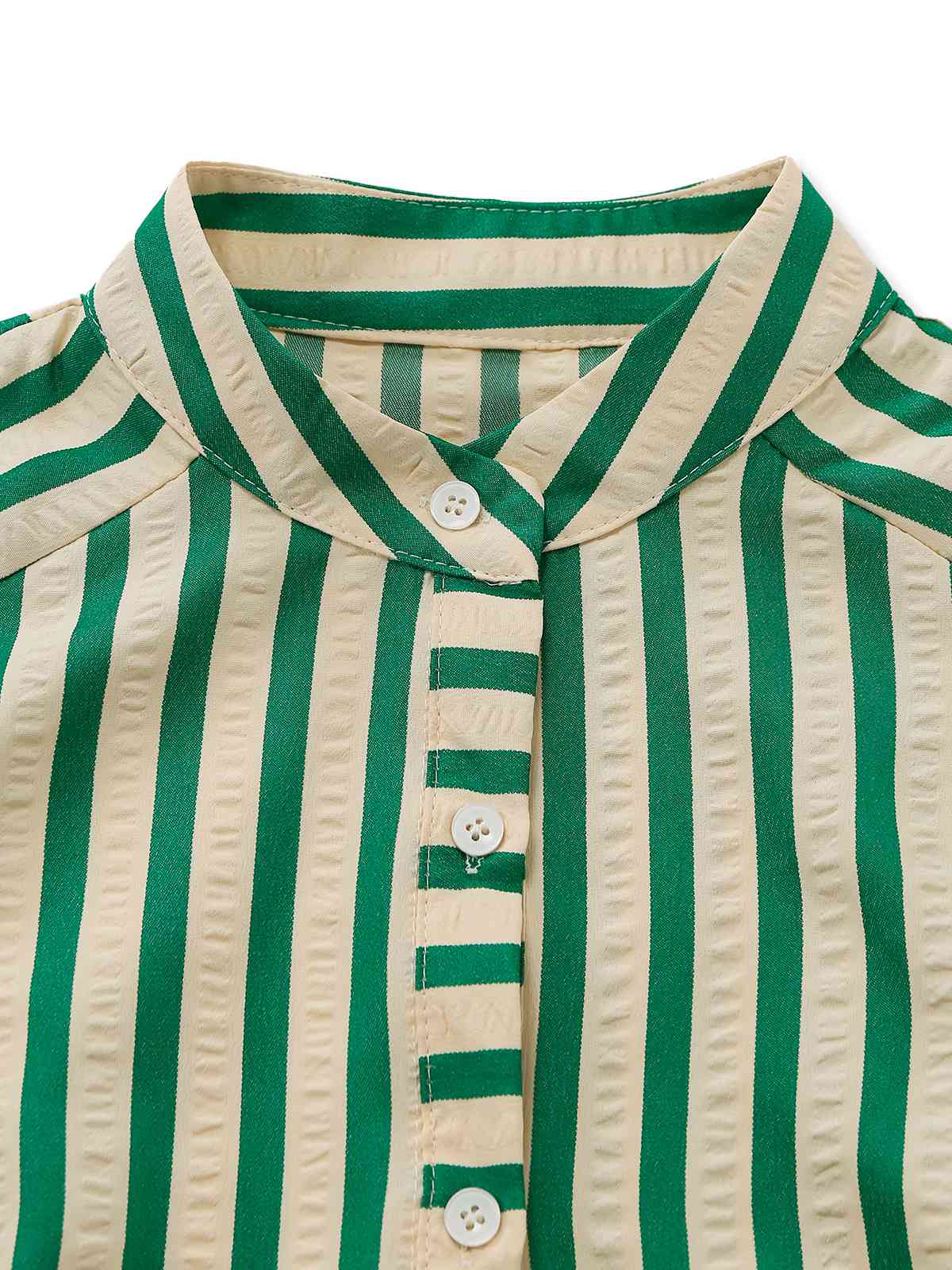Green 1940s Striped Single-Breasted Sleeveless Dress - Image 4