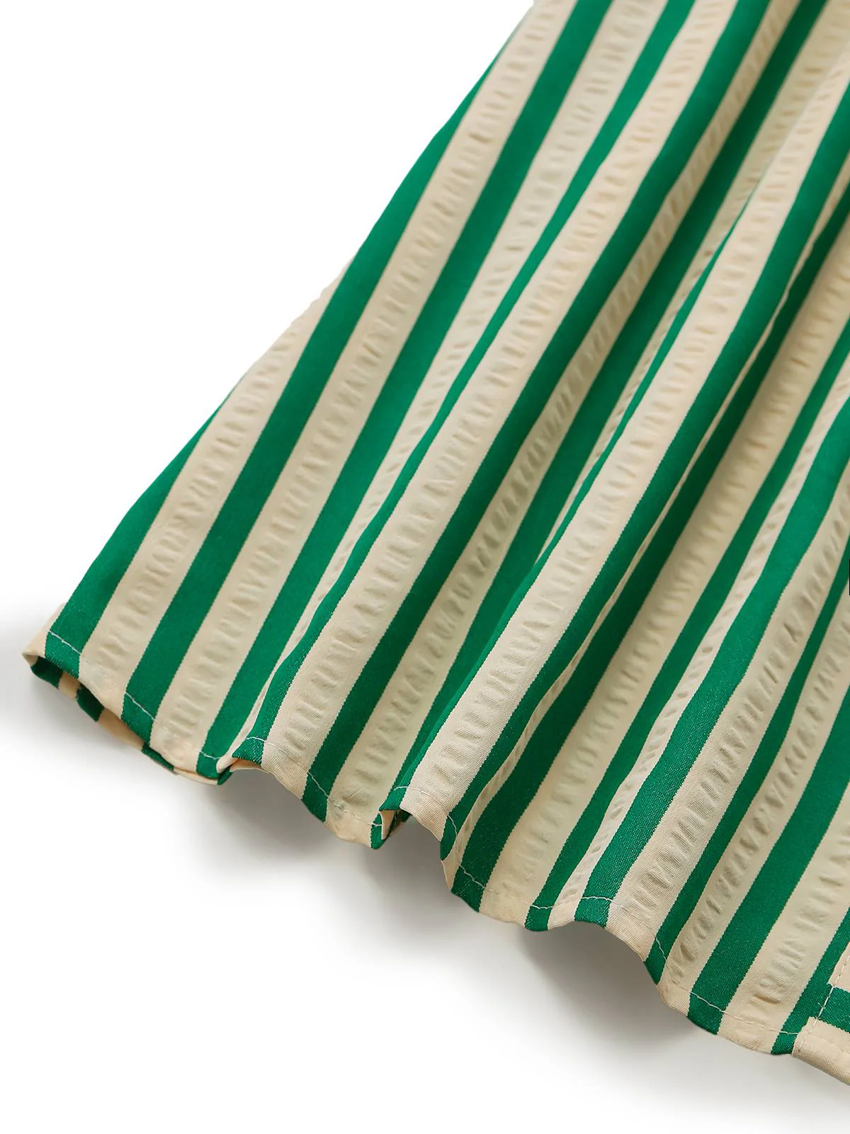 Green 1940s Striped Single-Breasted Sleeveless Dress - Image 6