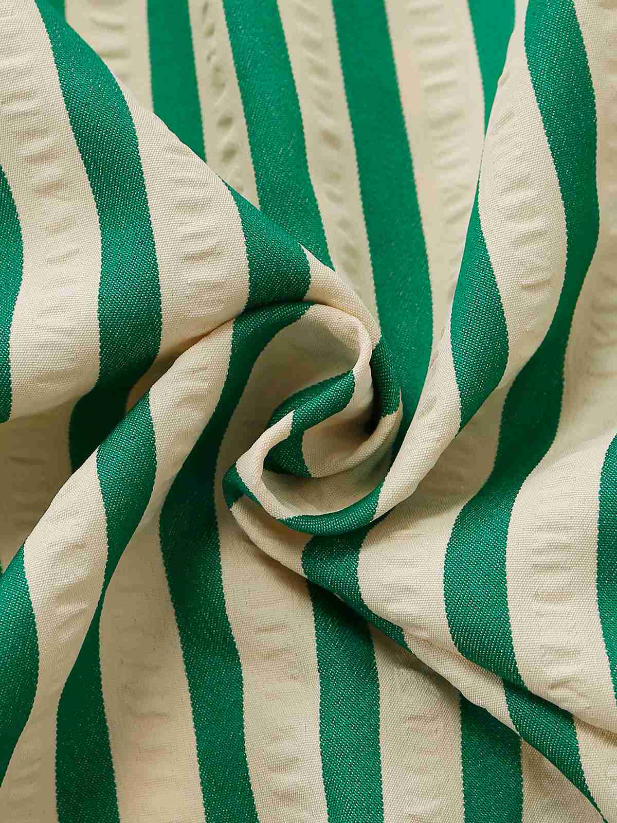 Green 1940s Striped Single-Breasted Sleeveless Dress - Image 7