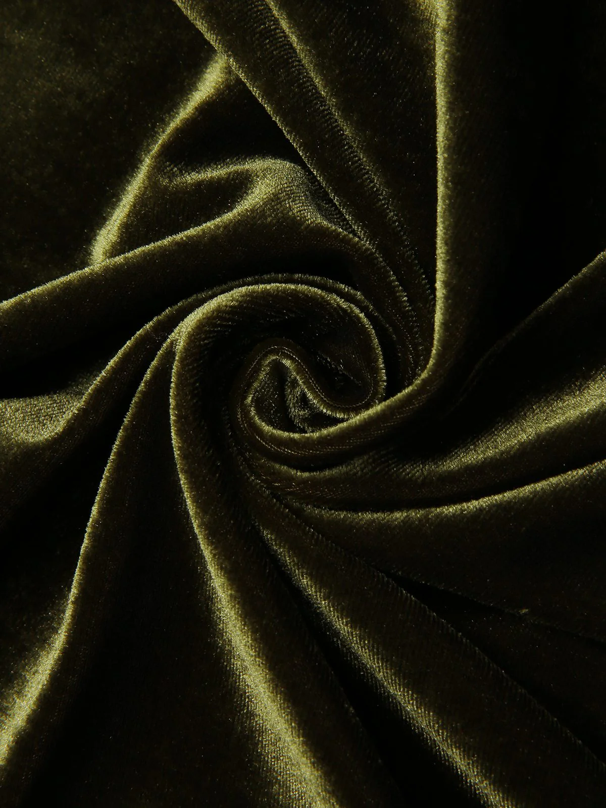 Green 1940s Velvet Petal Collar Dress - Image 4