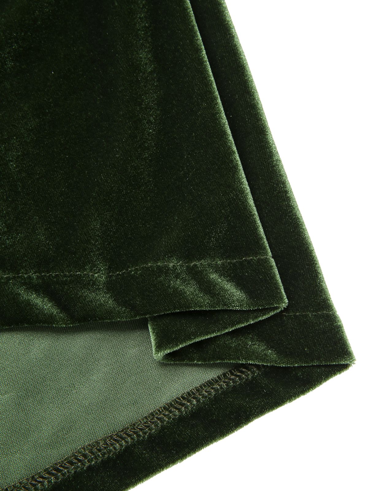 Green 1940s Velvet Ruched Off-Shoulder Bardot Dress - Image 8