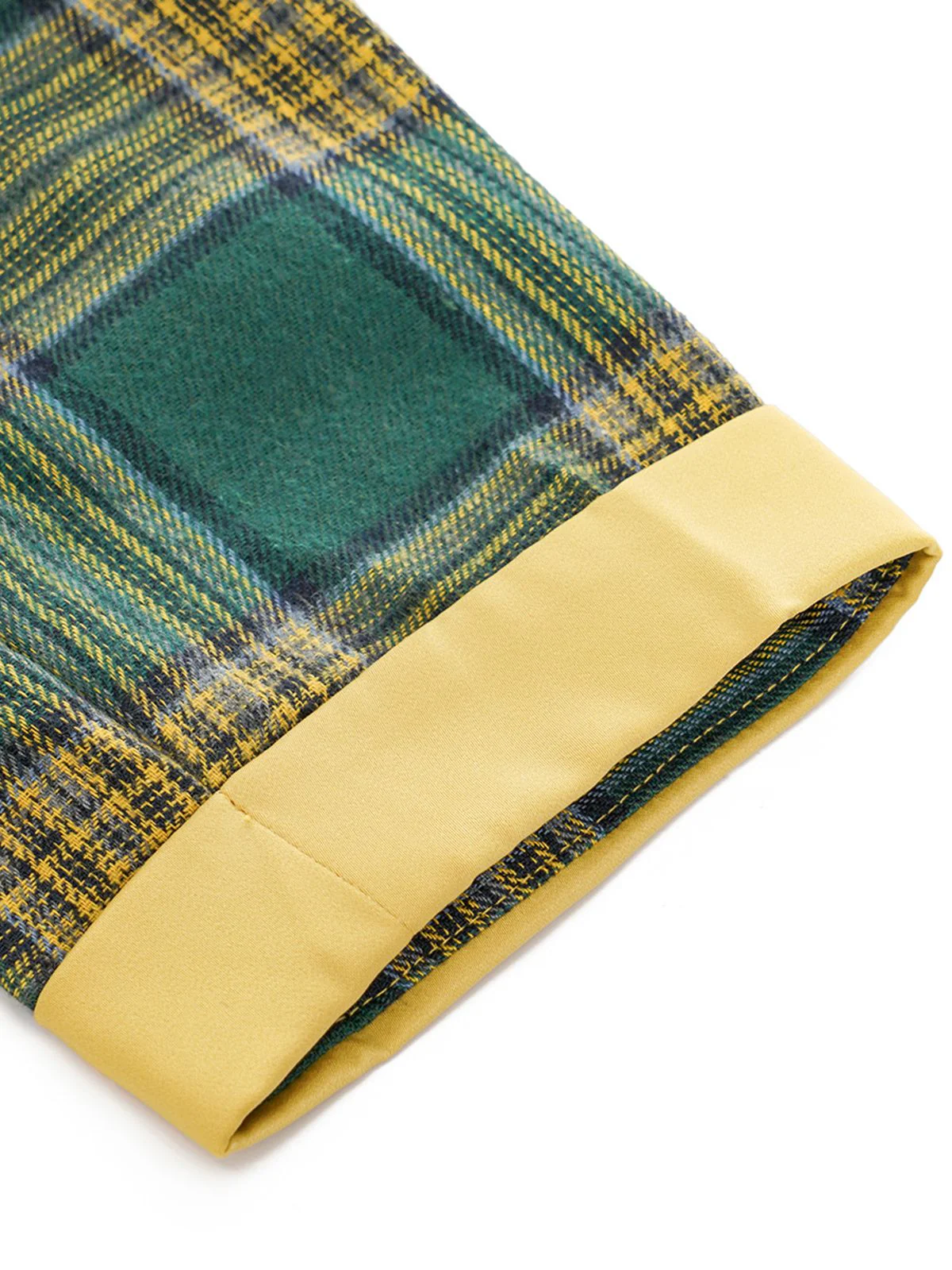 Green 1950s Bowknot Tie Plaid Dress - Image 7
