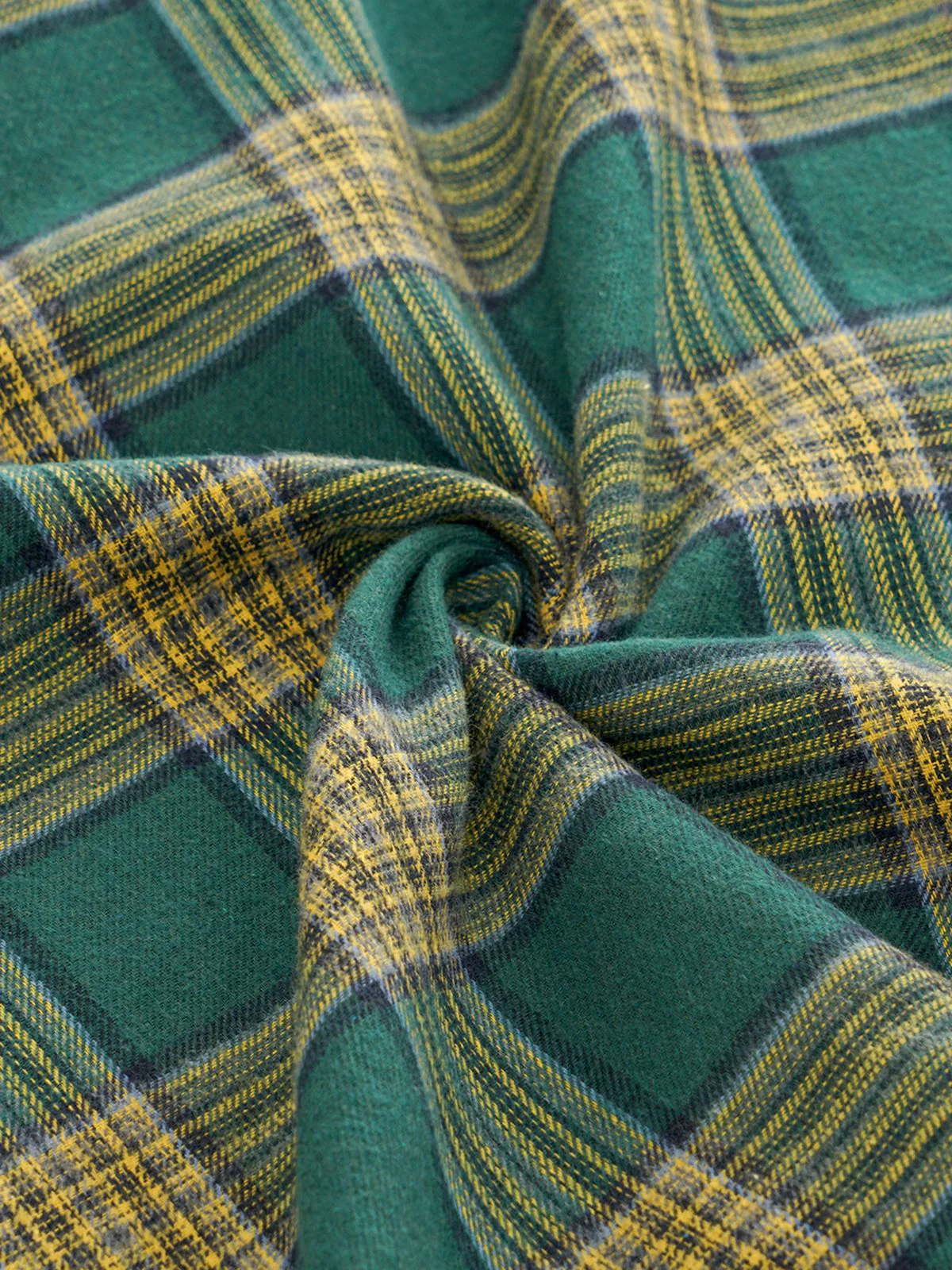 Green 1950s Bowknot Tie Plaid Dress - Image 8