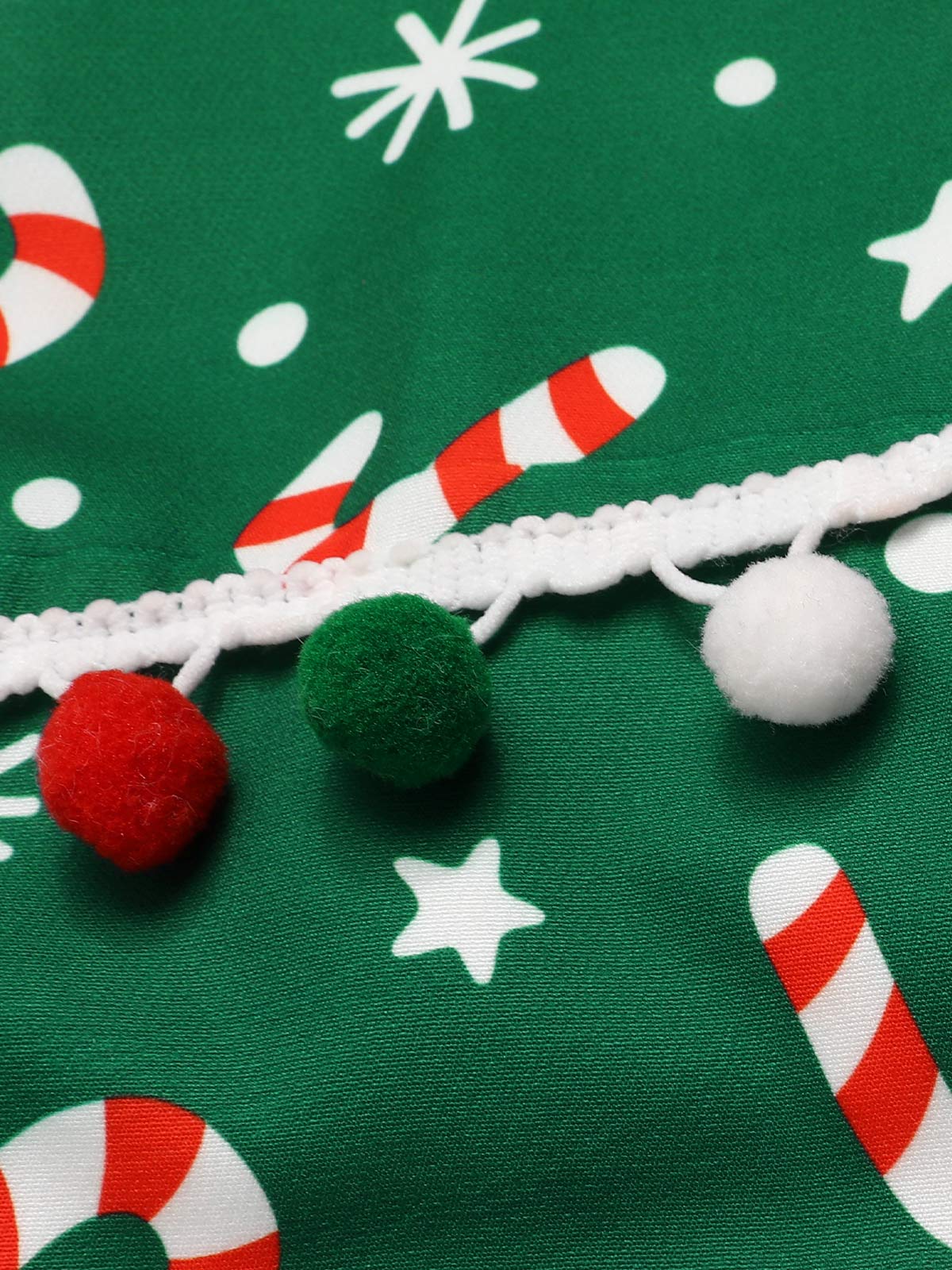 Green 1950s Candy Cane One-Shoulder Dress - Image 10
