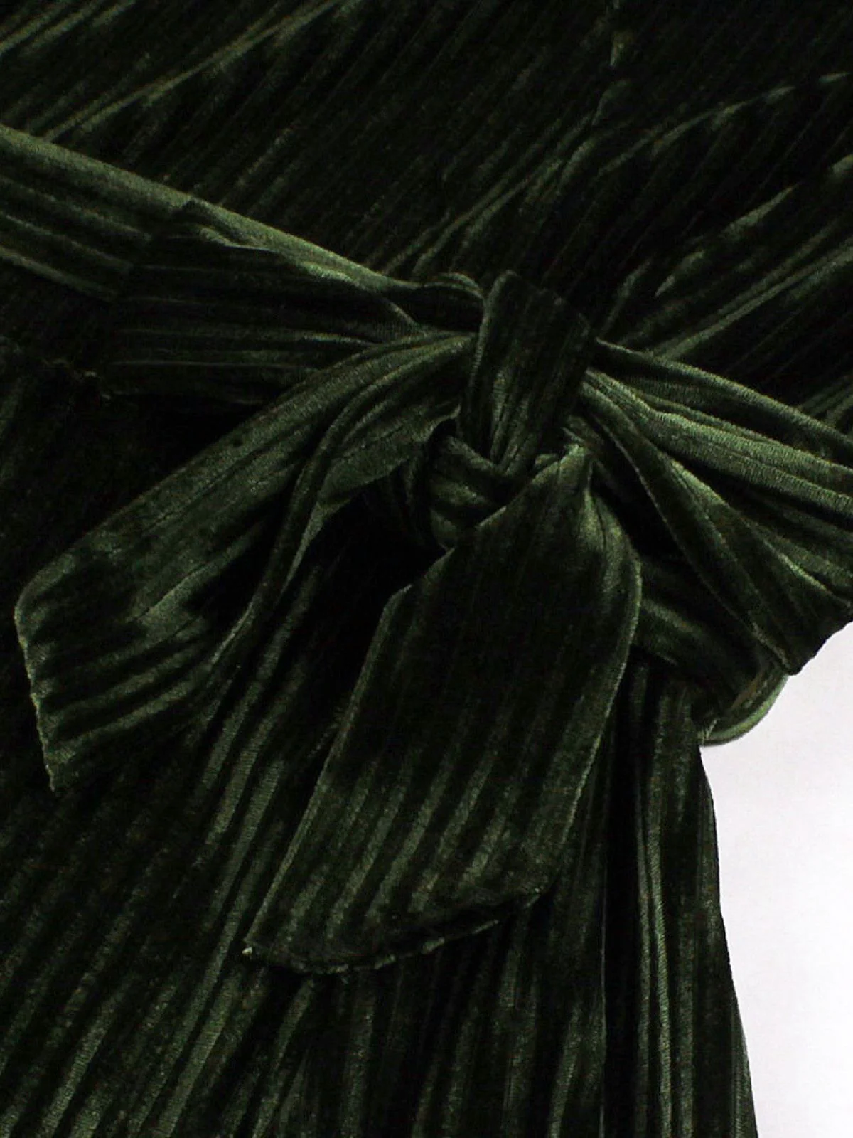 Green 1950s Christmas Corduroy Long Sleeve Dress - Image 3