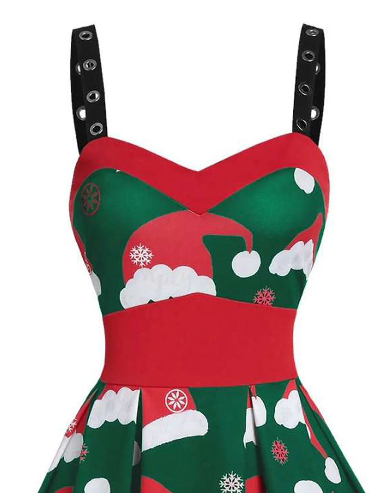 Green 1950s Christmas Swing Dress - Image 4