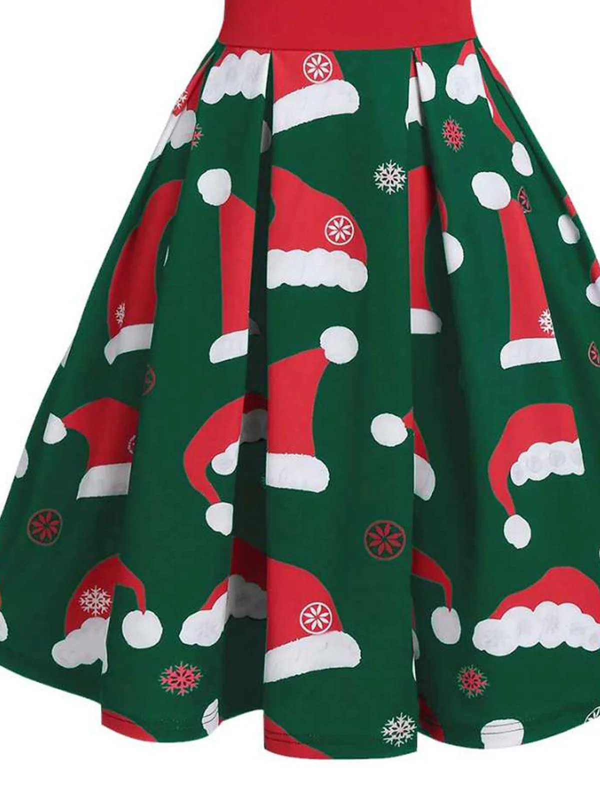 Green 1950s Christmas Swing Dress - Image 5