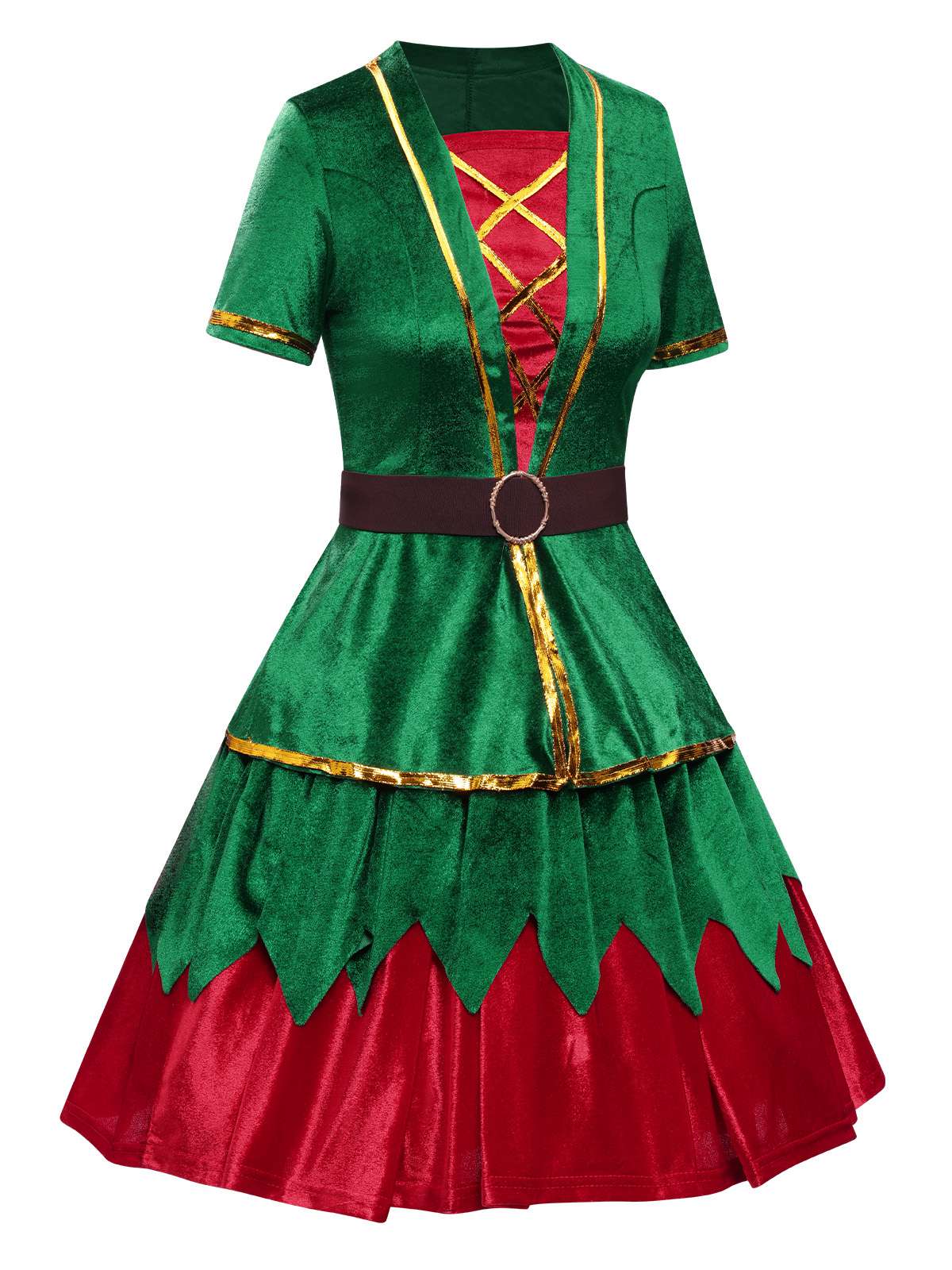 Green 1950s Christmas Tree Top & Skirt - Image 3