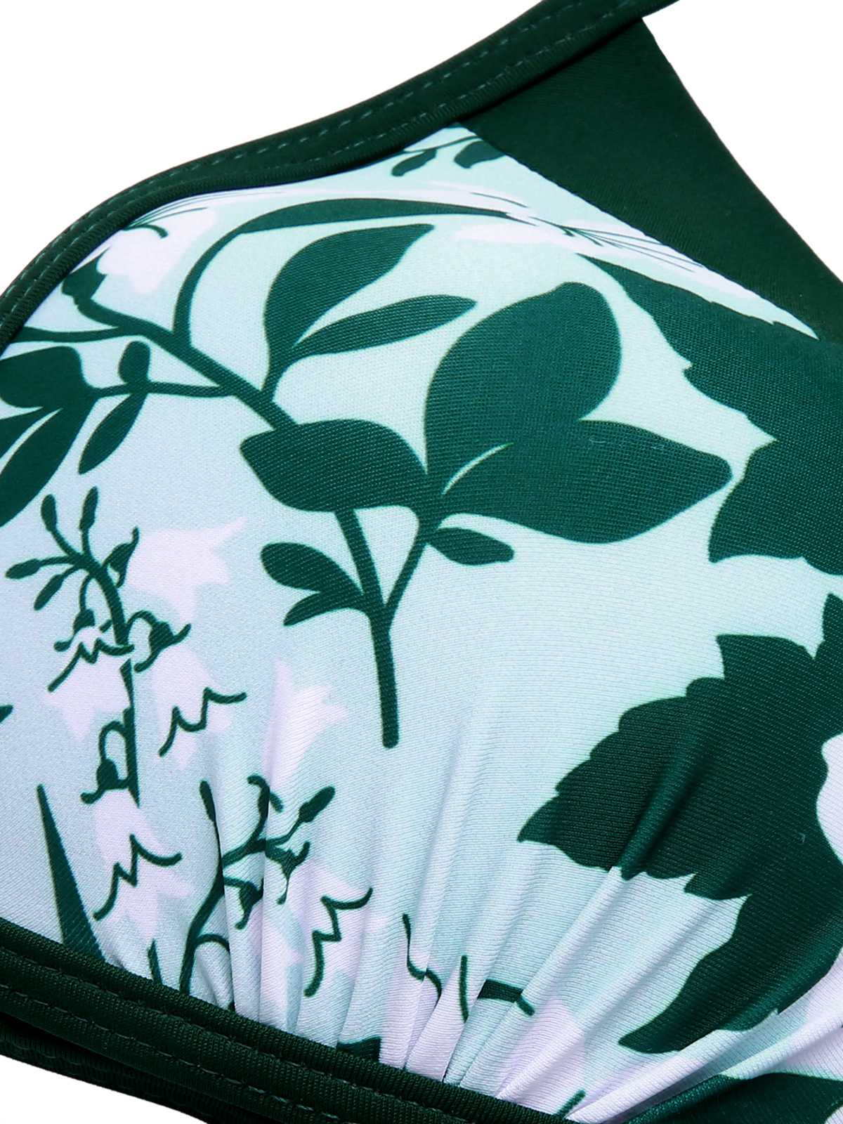 Green 1950s Halter Plants Print Swimsuit & Cover-Up - Image 6