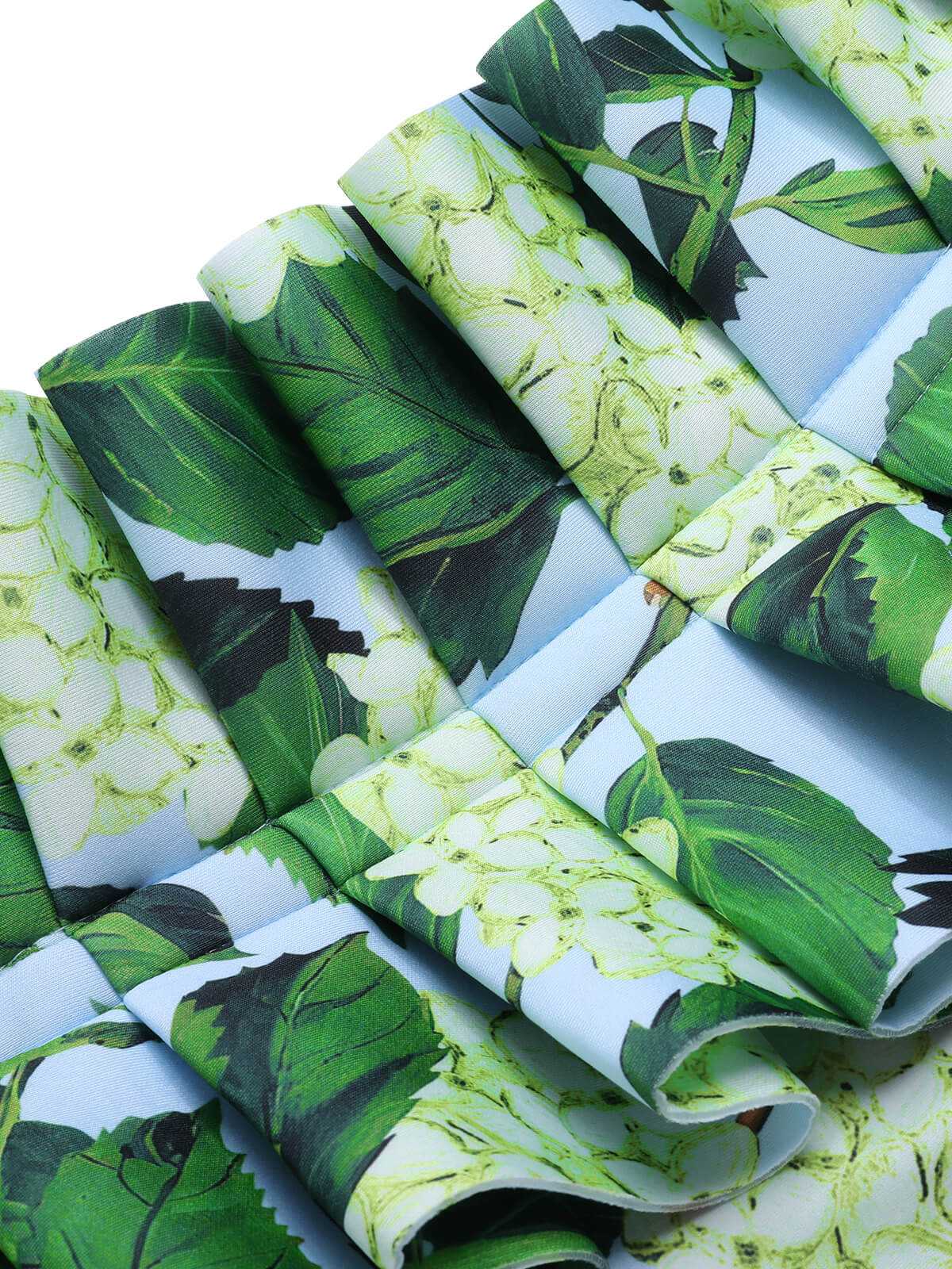 Green 1950s Hydrangea Floral Cold-Shoulder Swimsuit - Image 4
