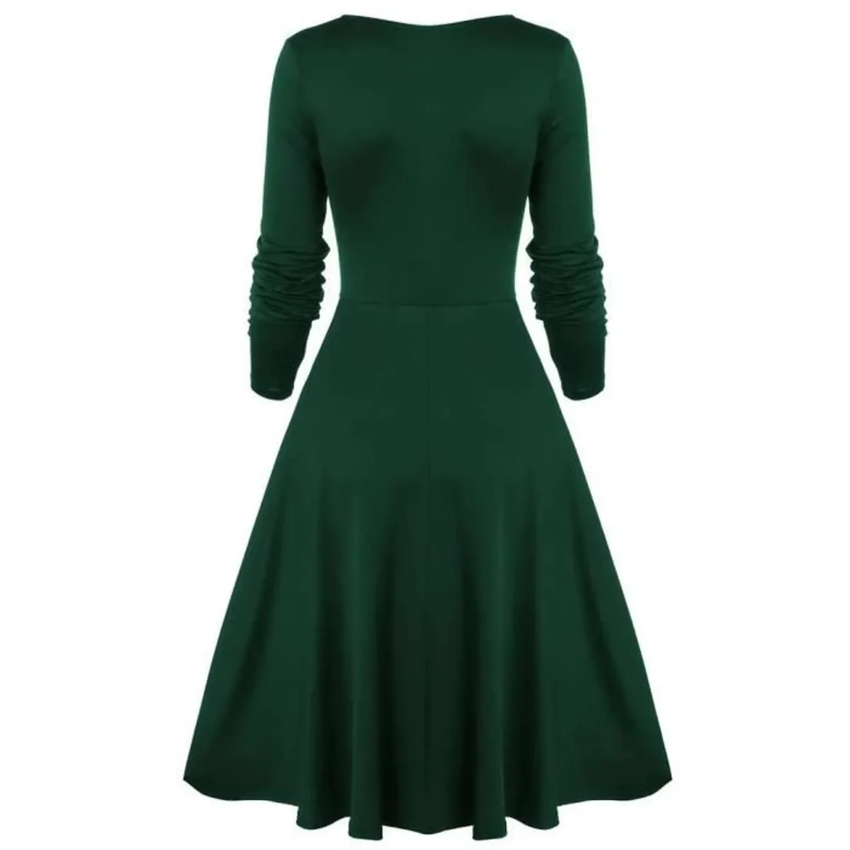 Green 1950s Lace Patchwork Swing Dress - Image 3